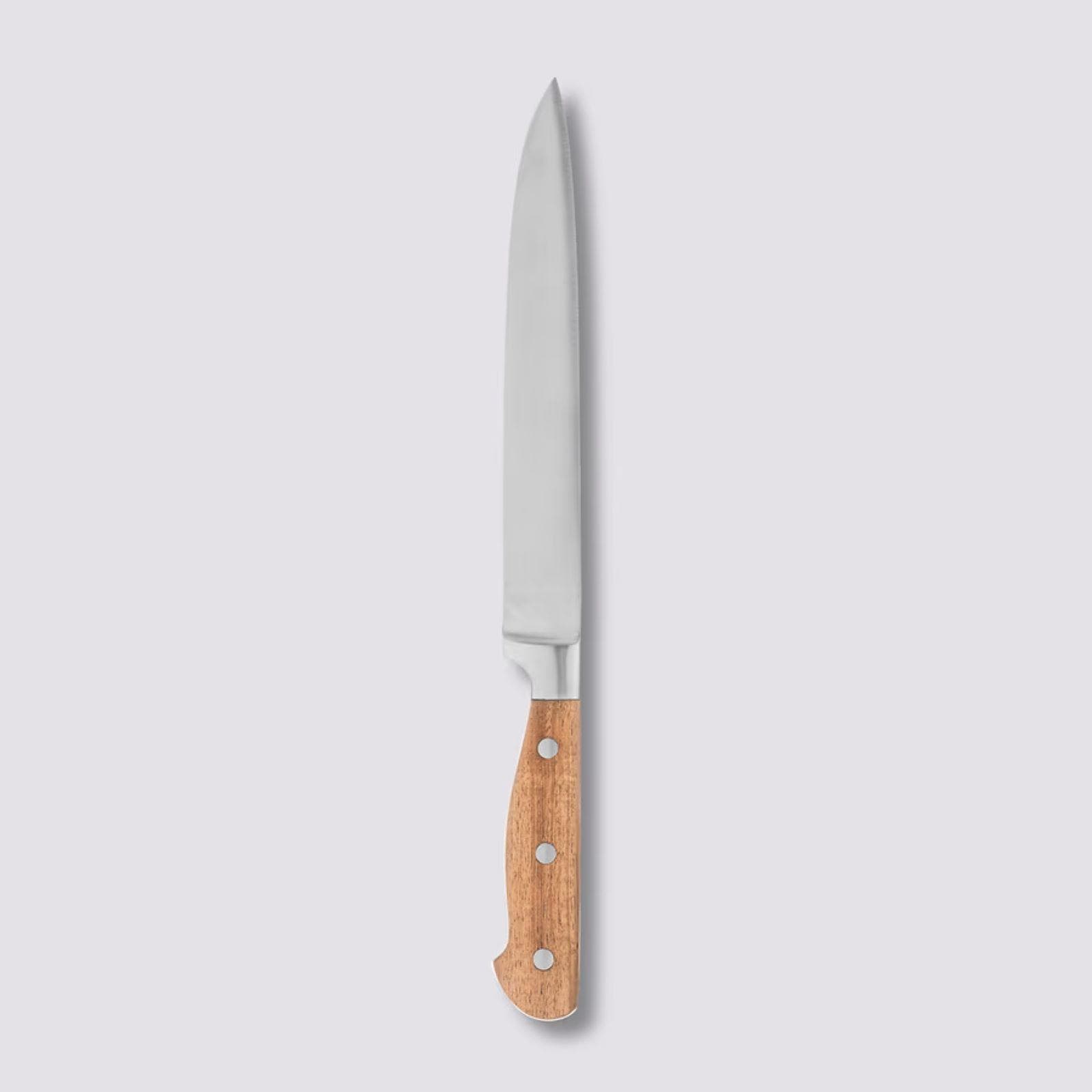 Coltello professionale 31h cm in acciaio inox e legno di acacia naturale - Tytan