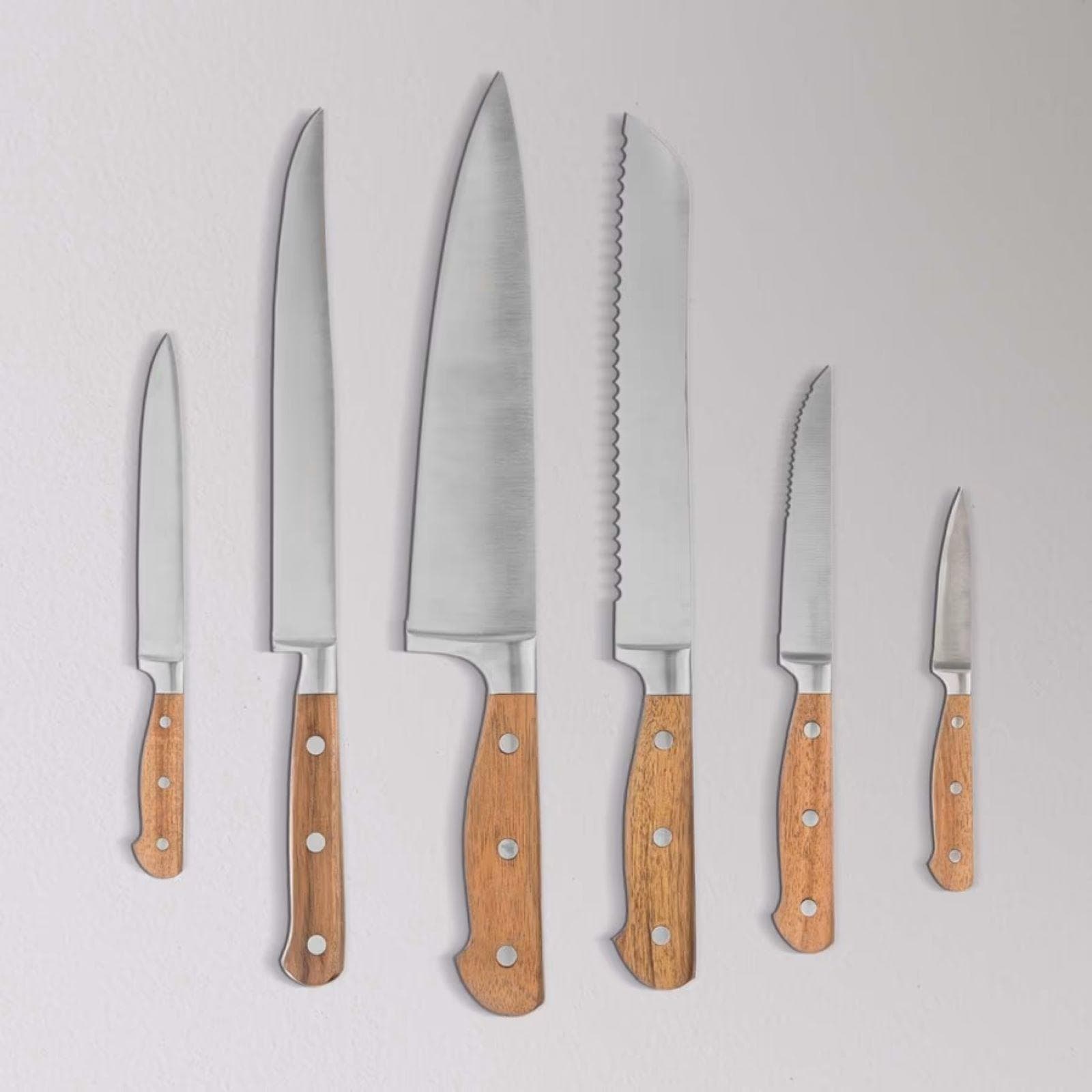 Coltello professionale spelucchino 21h cm in acciaio inox e legno di acacia naturale - Tytan