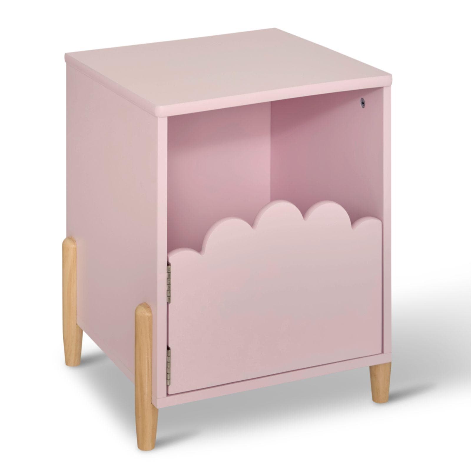 Comodino 36x40h cm a forma di fiore in legno rosa - Dolcezza kids