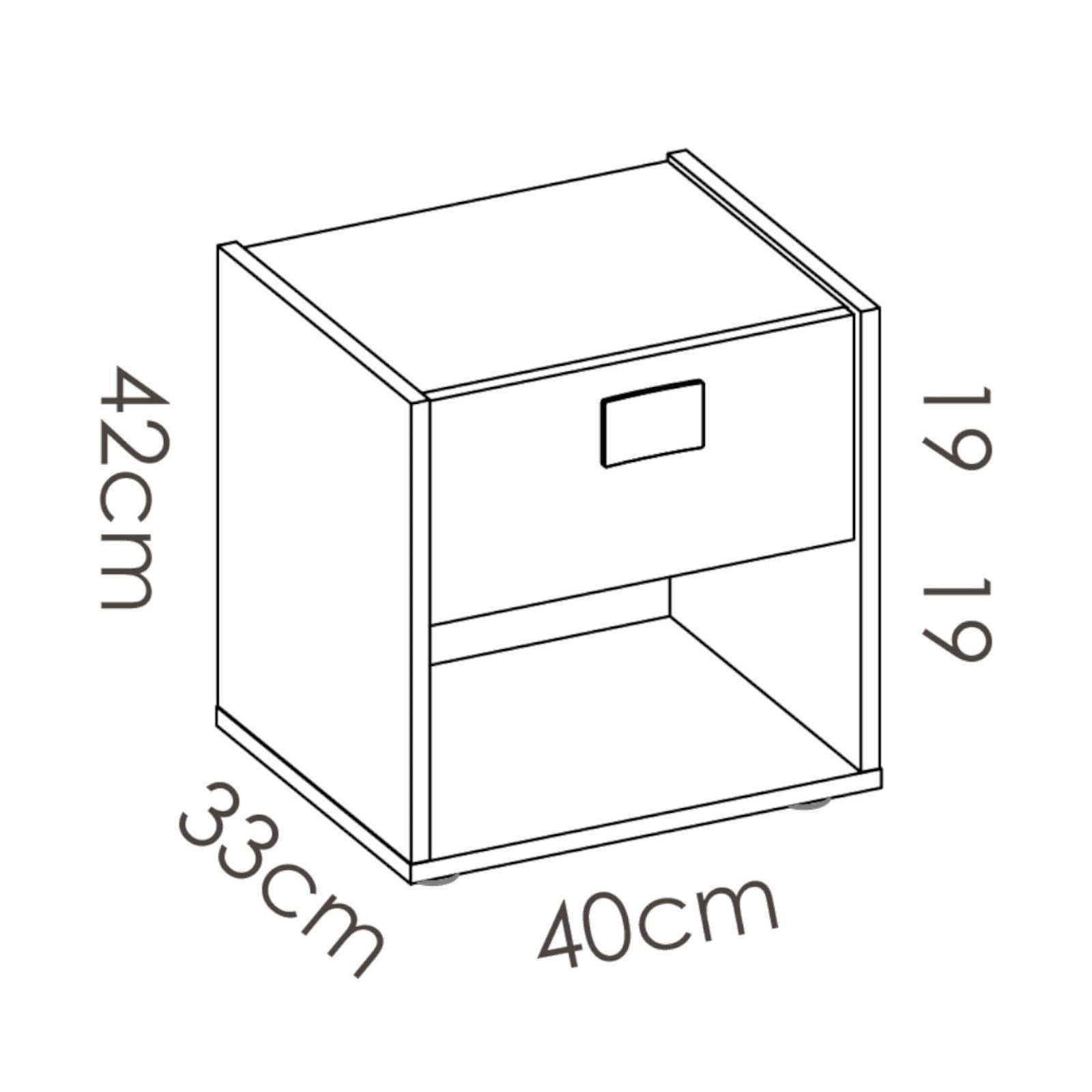 Comodino 40x42 h cm in legno bianco e naturale con cassetto - Dinasty