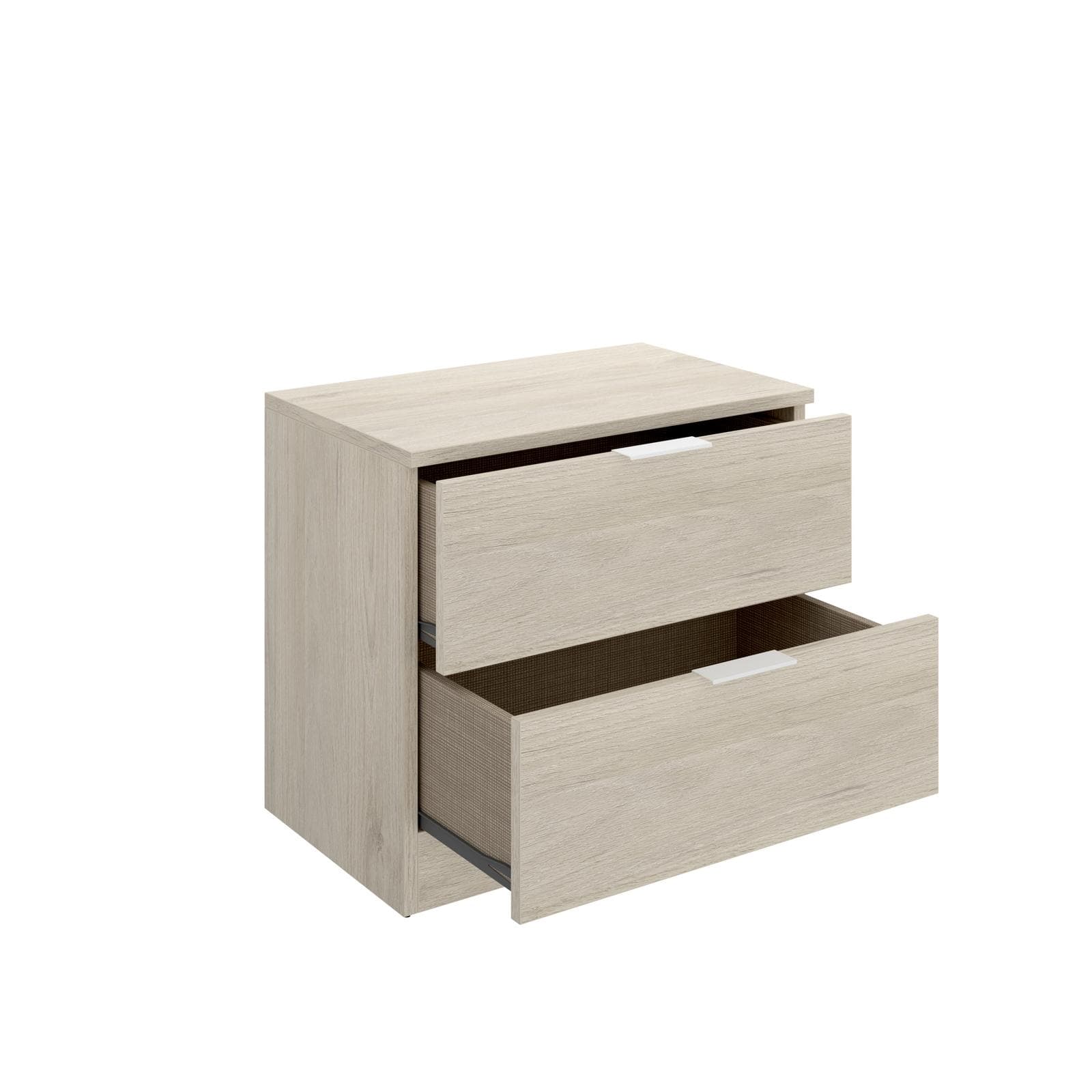 Comodino 46h cm in legno effetto rovere naturale con 2 cassetti - Novak