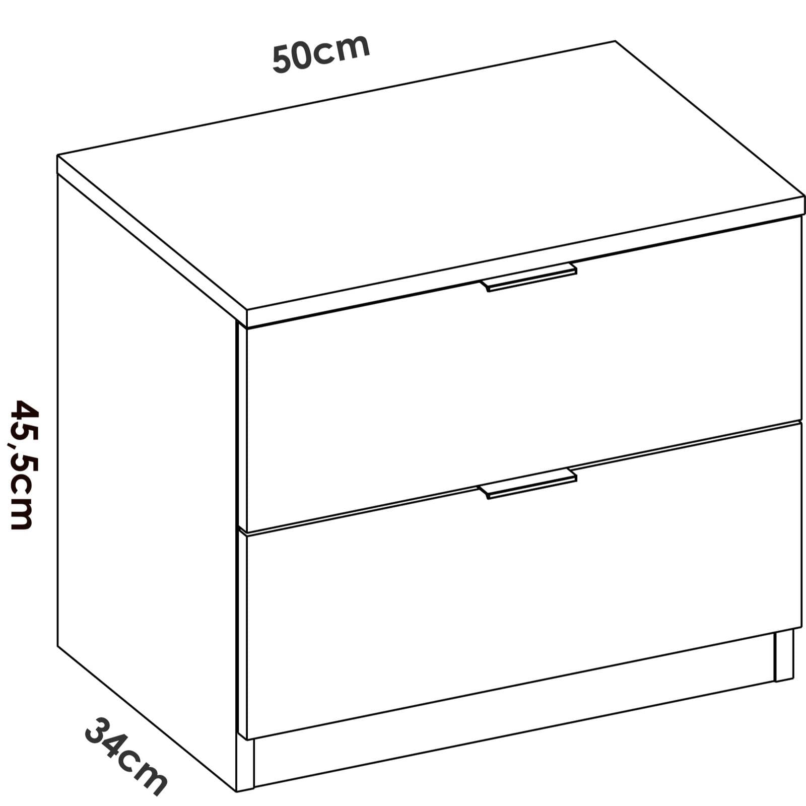 Comodino 46h cm in legno effetto rovere naturale con 2 cassetti - Novak