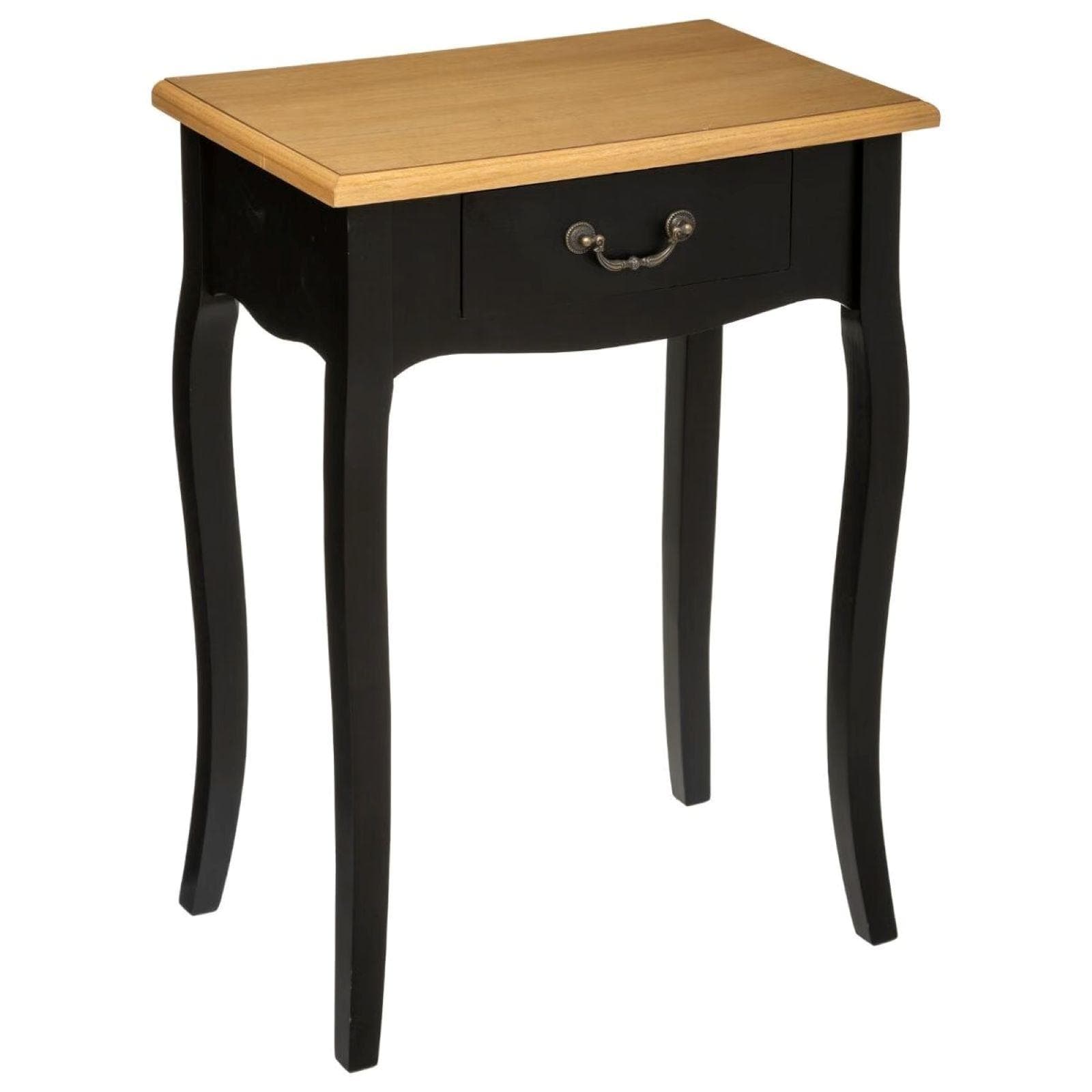 Comodino 47x66h cm in legno nero e naturale con 1 cassetto - Nayeli