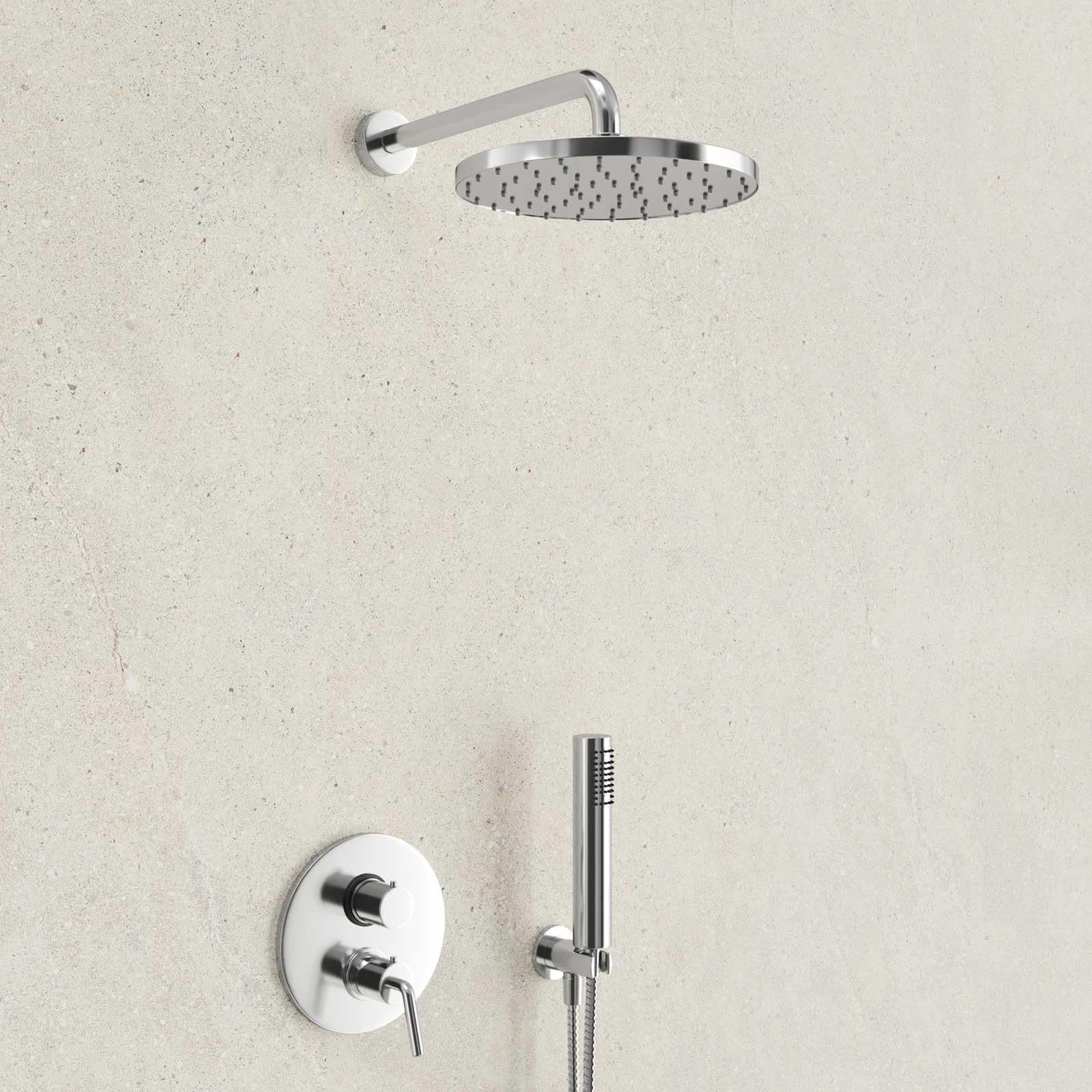 Composizione doccia Jacuzzi - Rubinetteria Aquasoul con braccio soffione doccetta e miscelatore