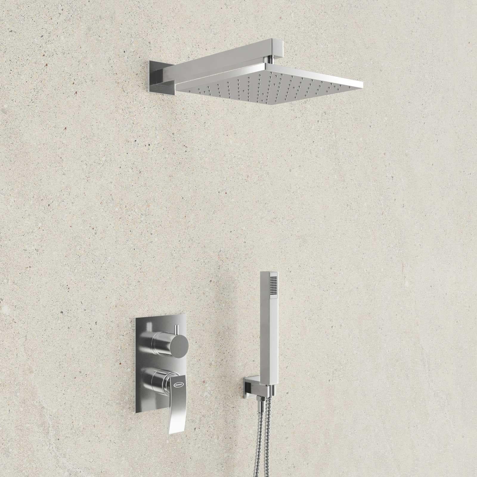 Composizione doccia Jacuzzi - Rubinetteria Ray con braccio soffione doccetta e miscelatore