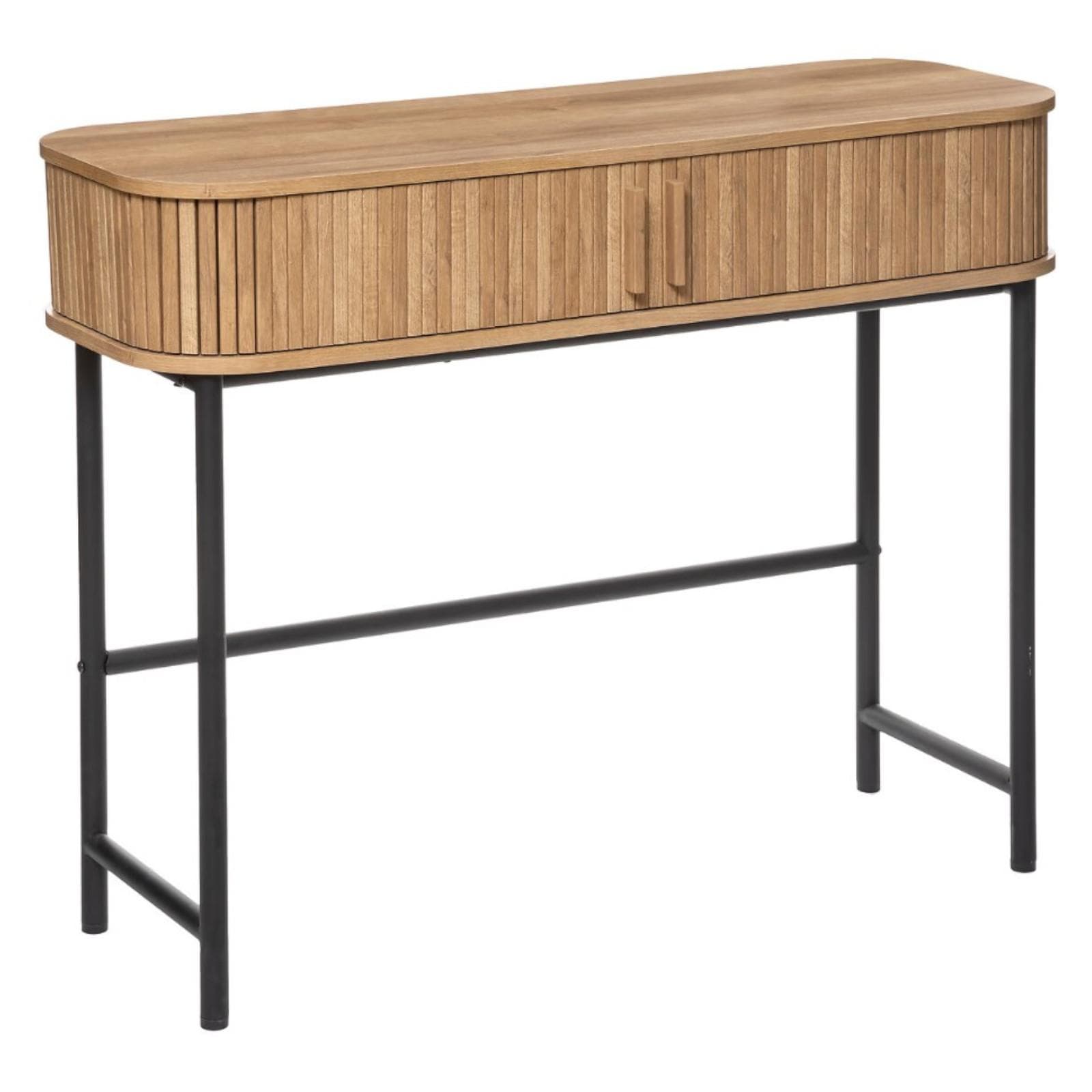 Consolle 100x80h cm con 2 ante in legno cannettato - Dhana