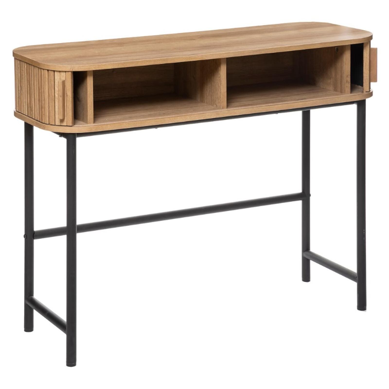 Consolle 100x80h cm con 2 ante in legno cannettato - Dhana