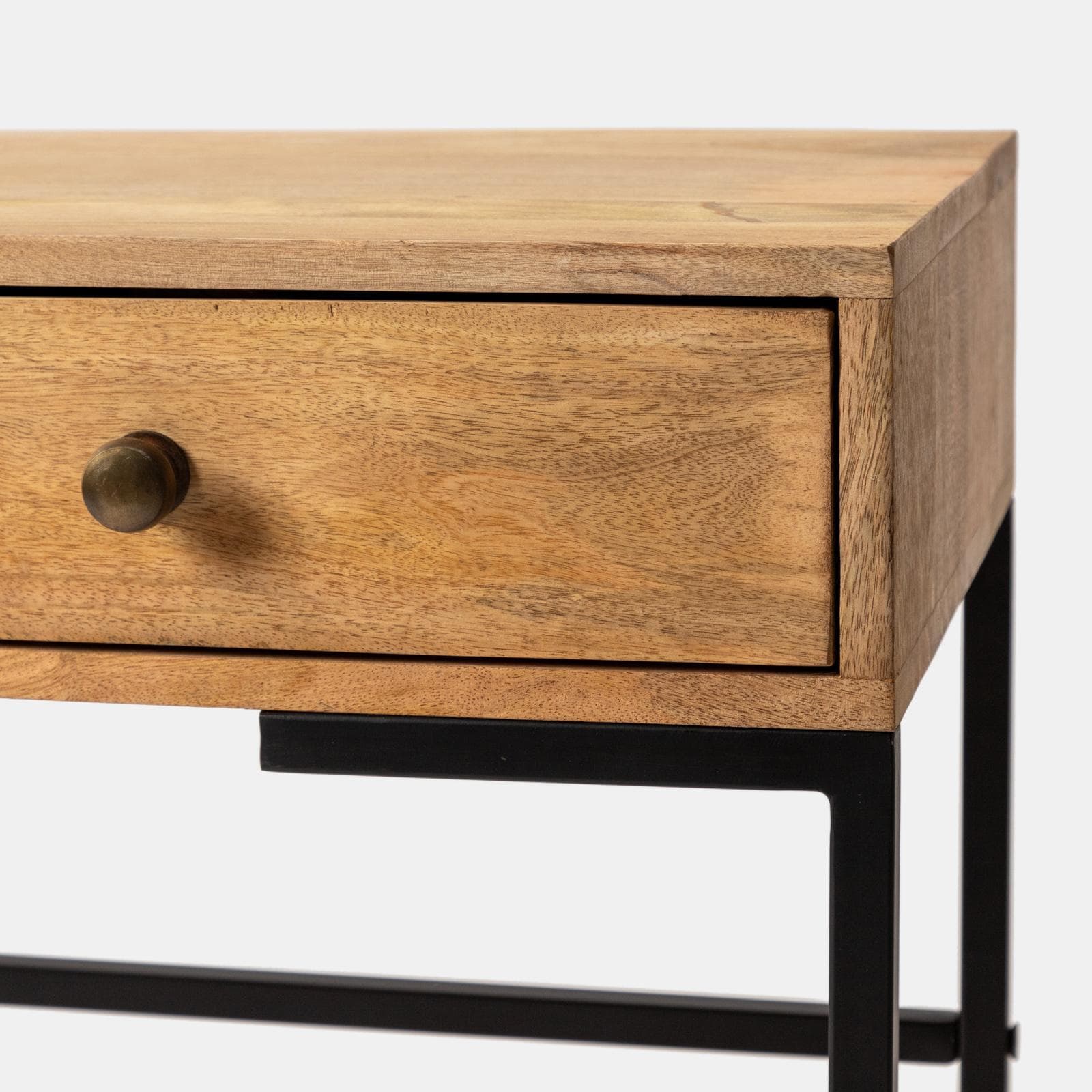 Consolle 133x76h cm in legno di mango e metallo con 3 cassetti - Freia Mango