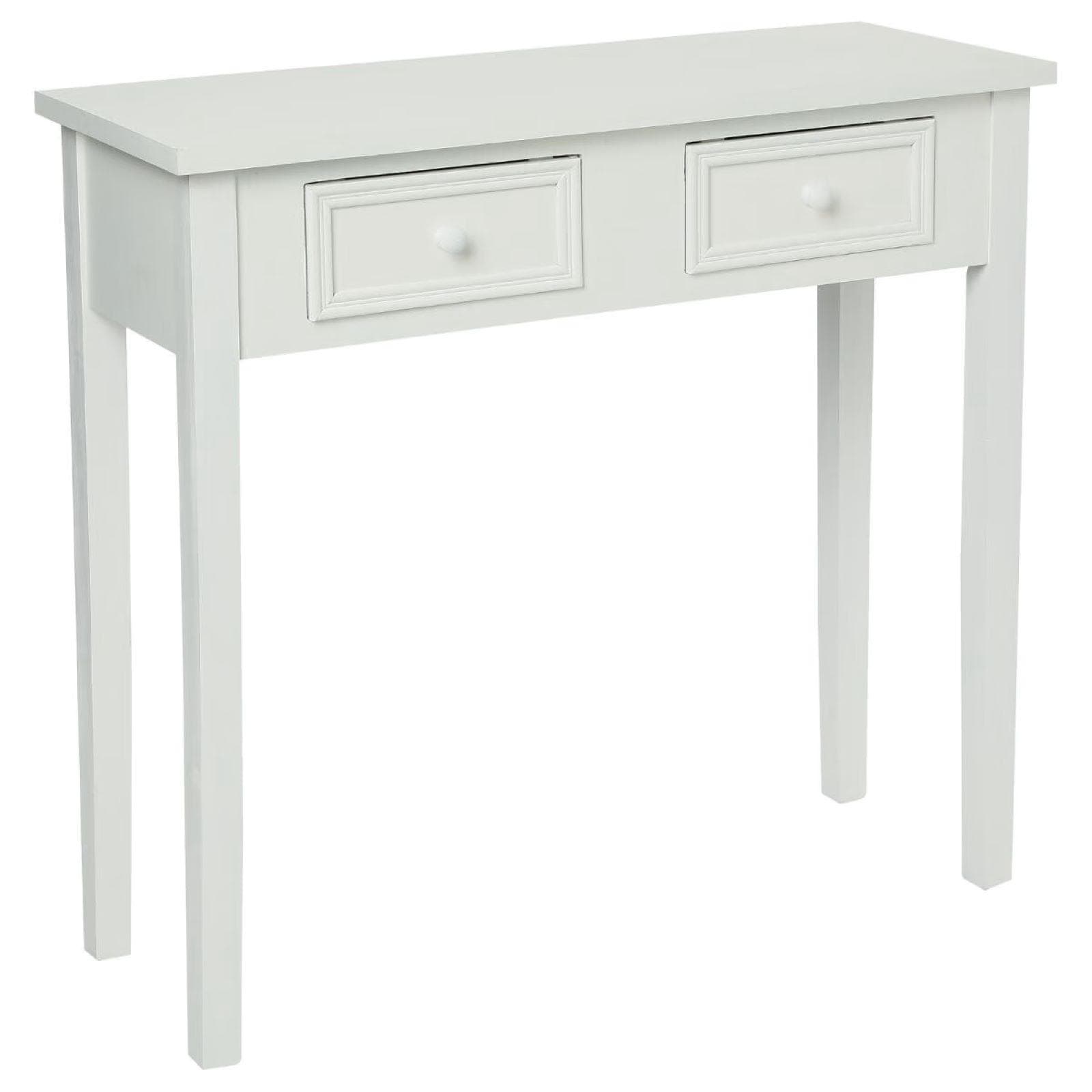 Consolle 80x76h cm bianco con 2 cassetti - Eveline