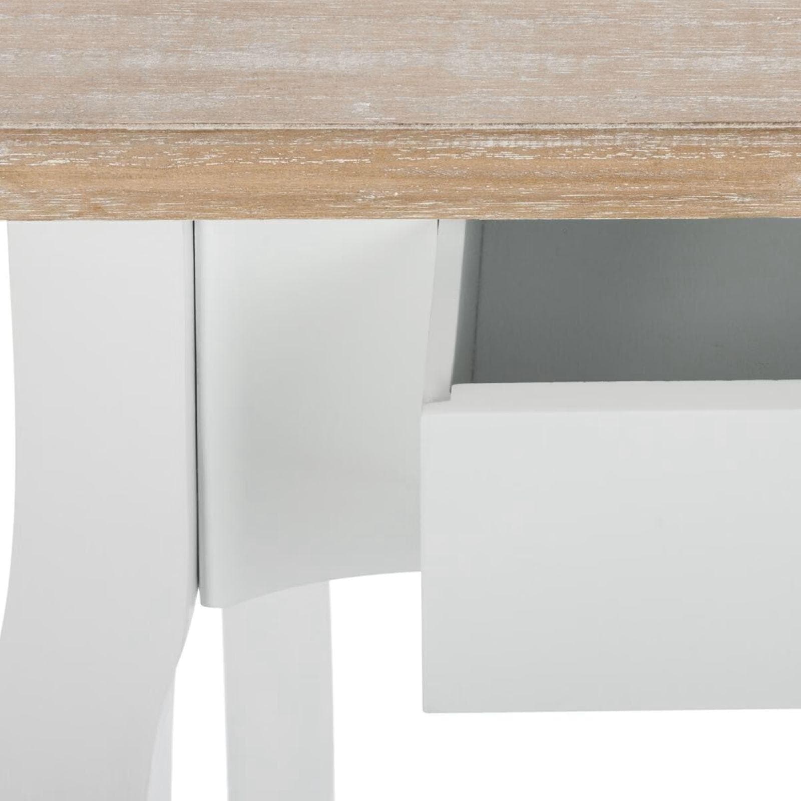 Consolle 87x78h cm in legno bianco e naturale con 2 cassetti - Nayeli