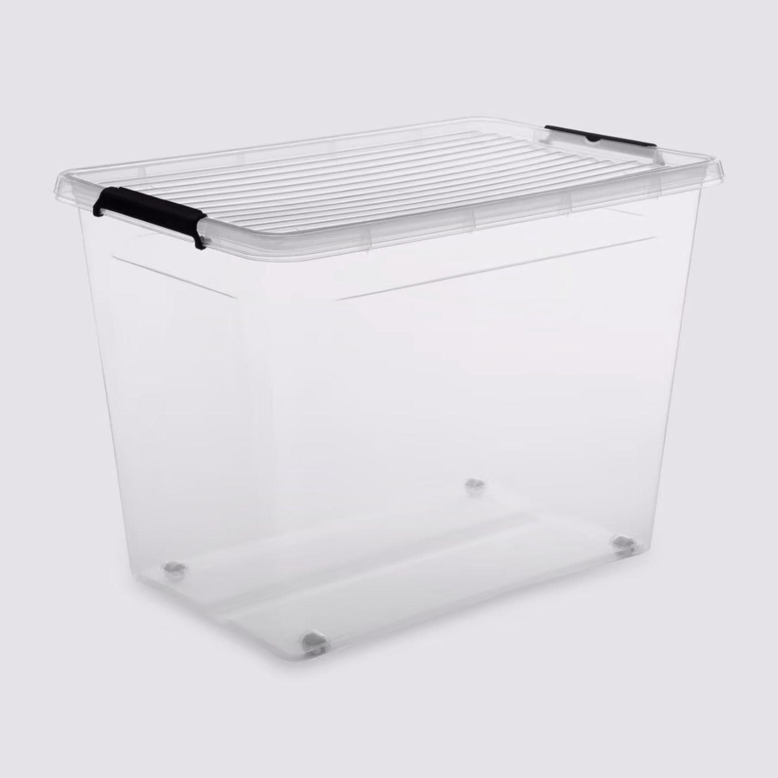 Contenitore 58x43h cm in polipropilene con ruote e chiusura a clip - Archivia