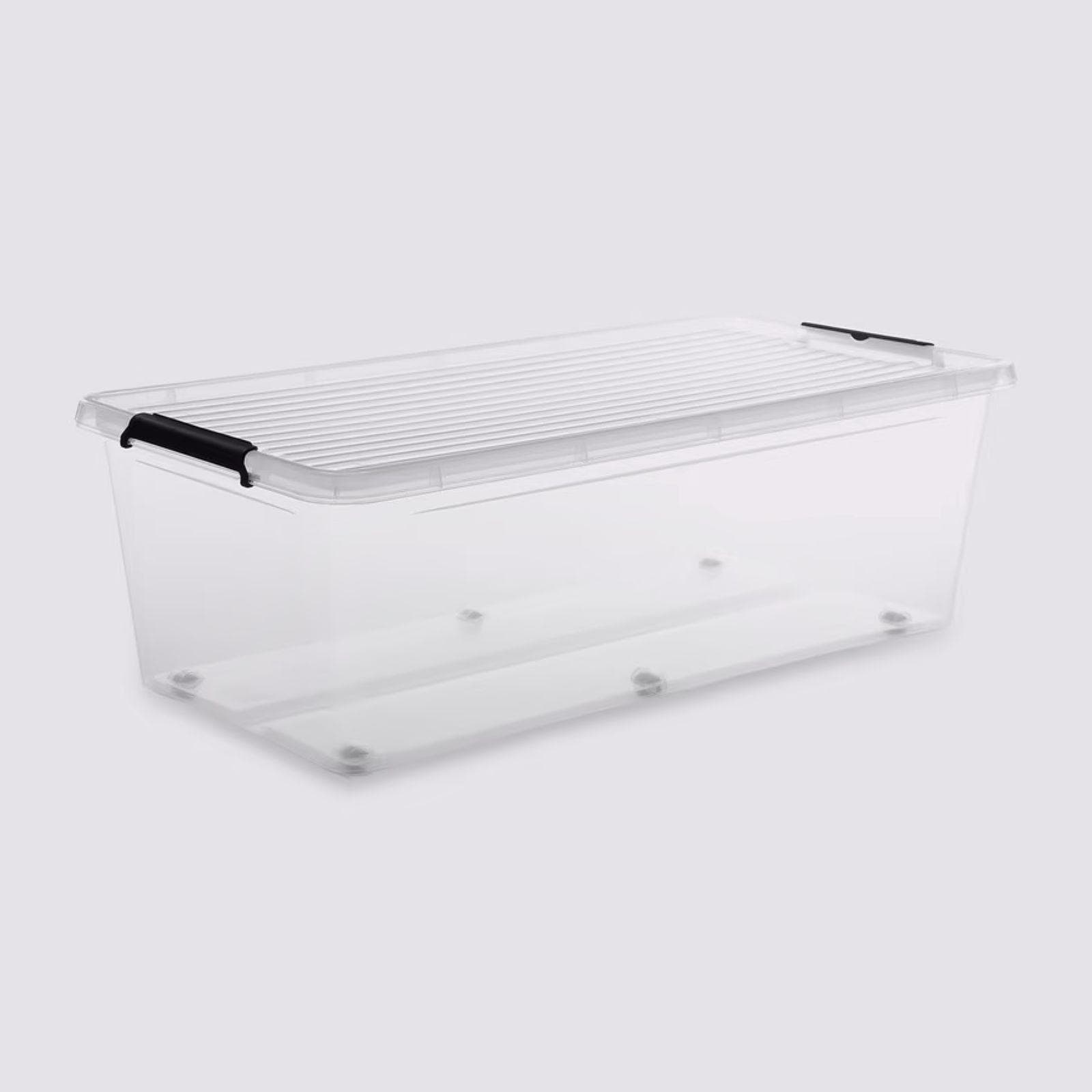 Contenitore 76x26h cm in polipropilene con ruote e chiusura a clip - Archivia