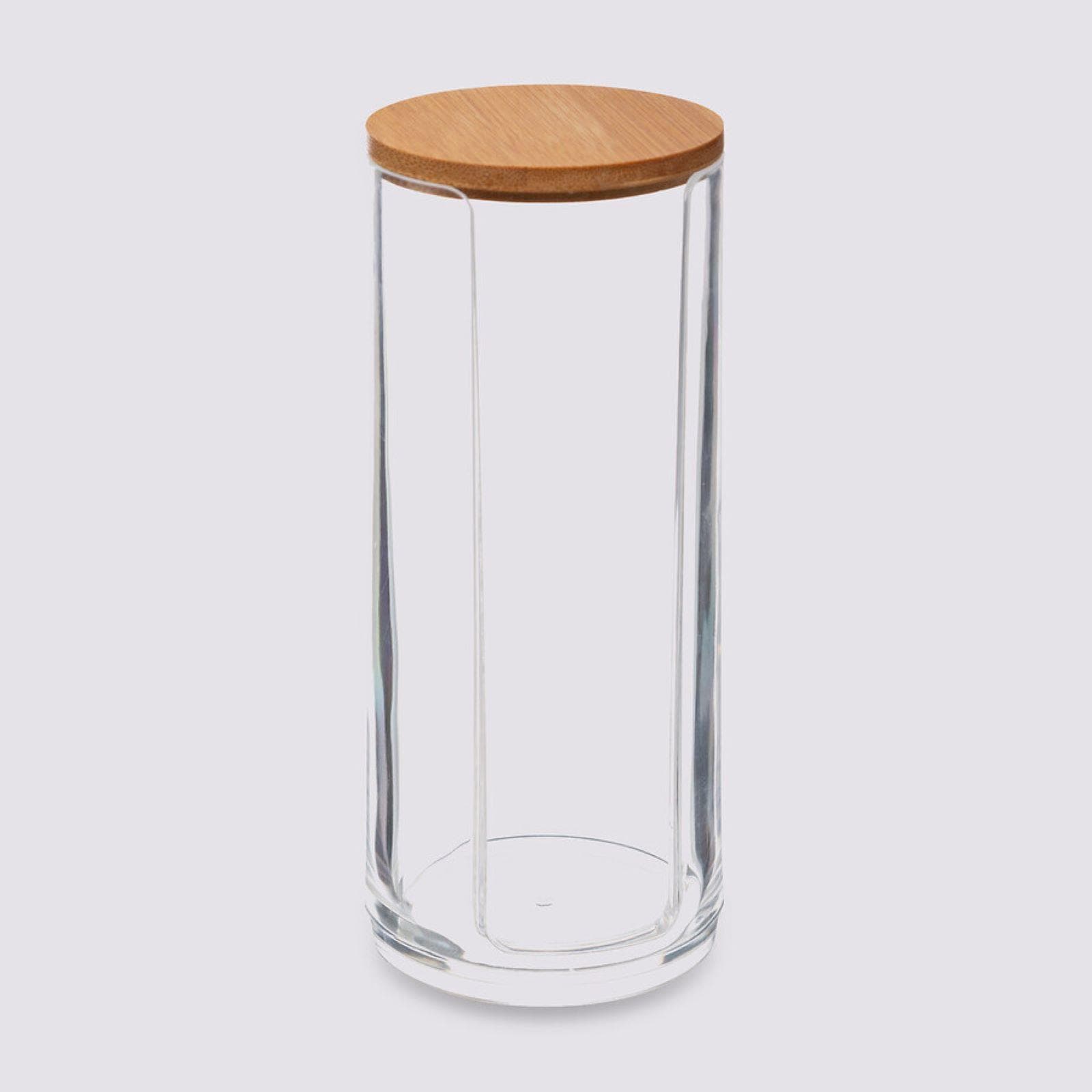 Dispenser rotondo 7 cm per dischetti in cotone in resina trasparente - Belive