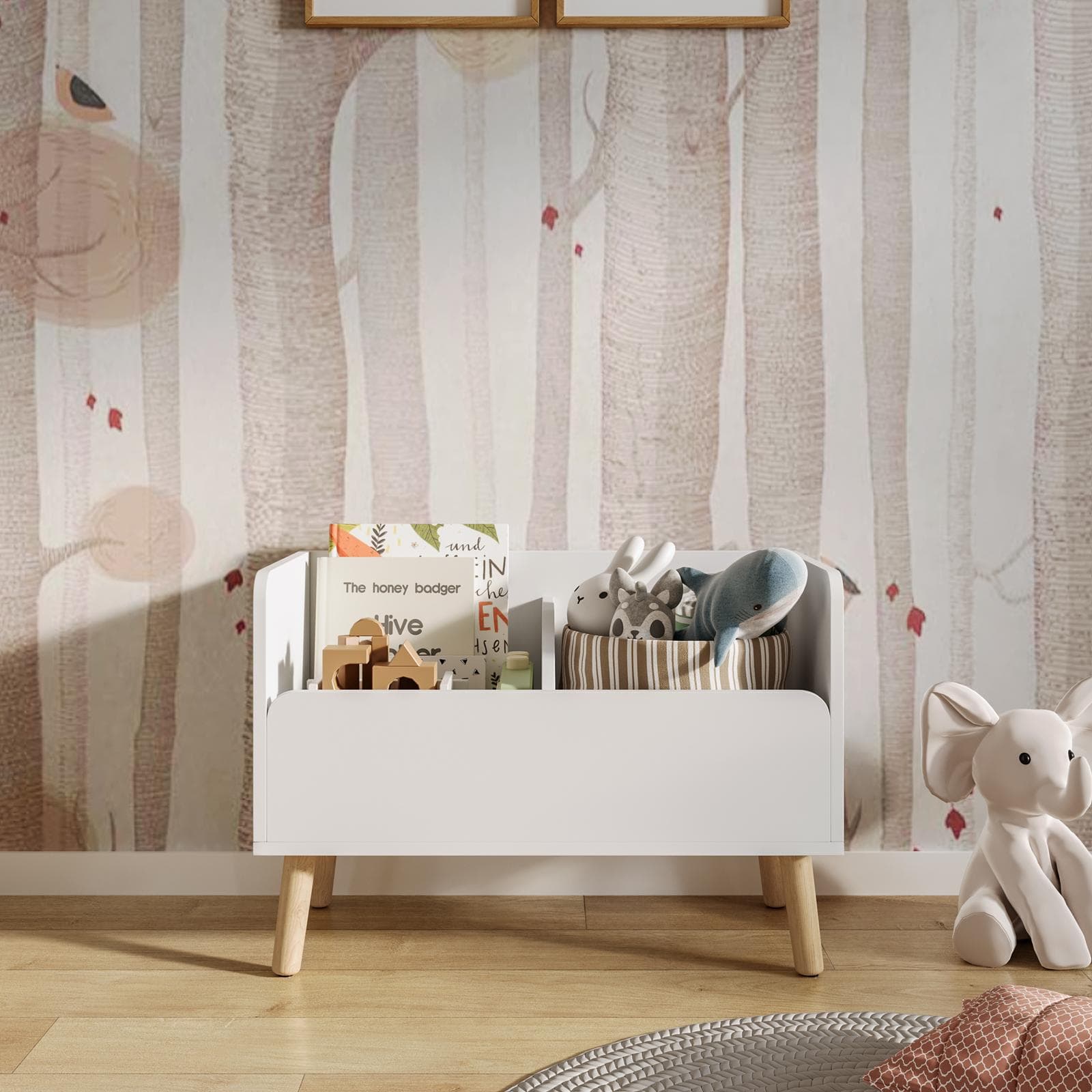 Contenitore per bambini 70 cm in legno bianco - Lollipop