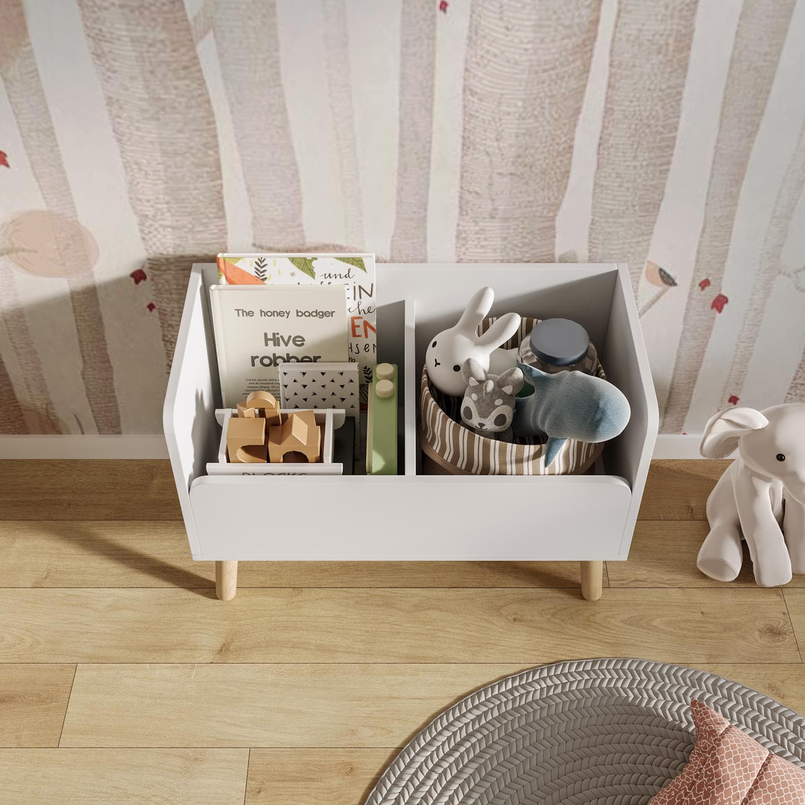 Contenitore per bambini 70 cm in legno bianco - Lollipop