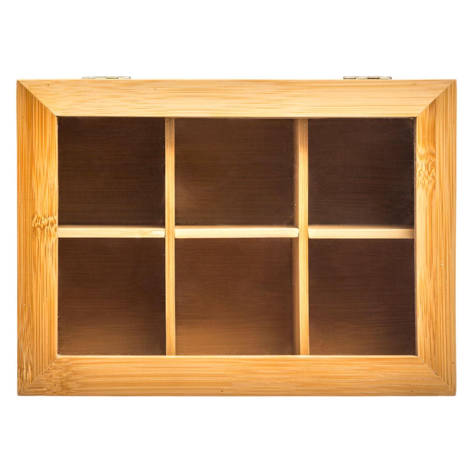Contenitore per thé 22x16 cm in legno di bambù naturale con 6 scomparti