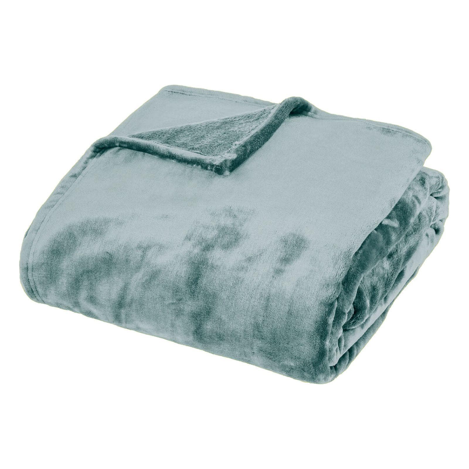 Coperta plaid 230x180 cm in velluto blu chiaro - Coccoloso