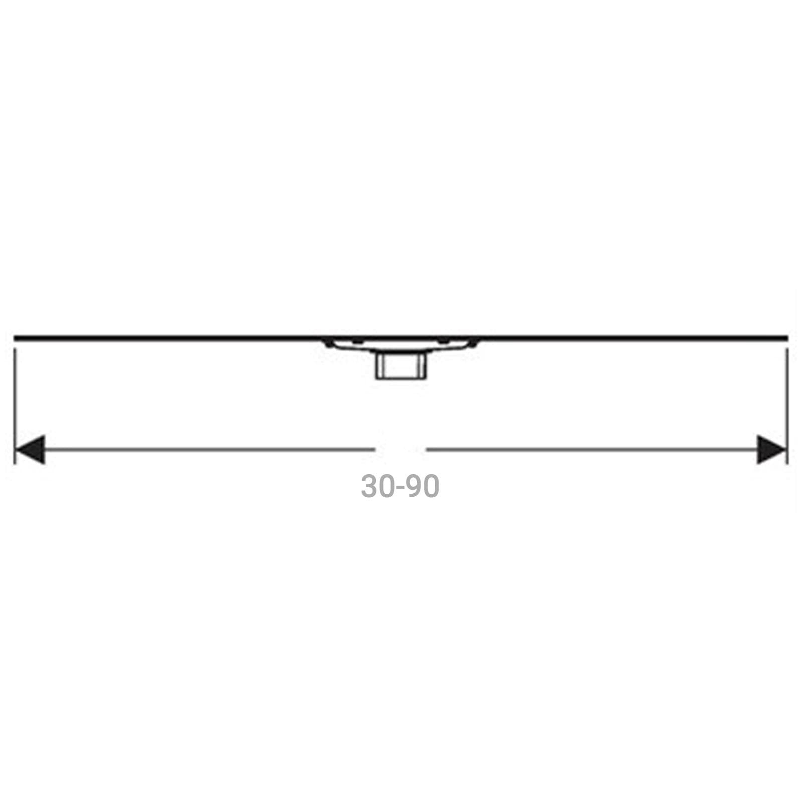 Copertura 30-90 cm per canalette Geberit CleanLine60 acciaio inox per rivestimenti sottili