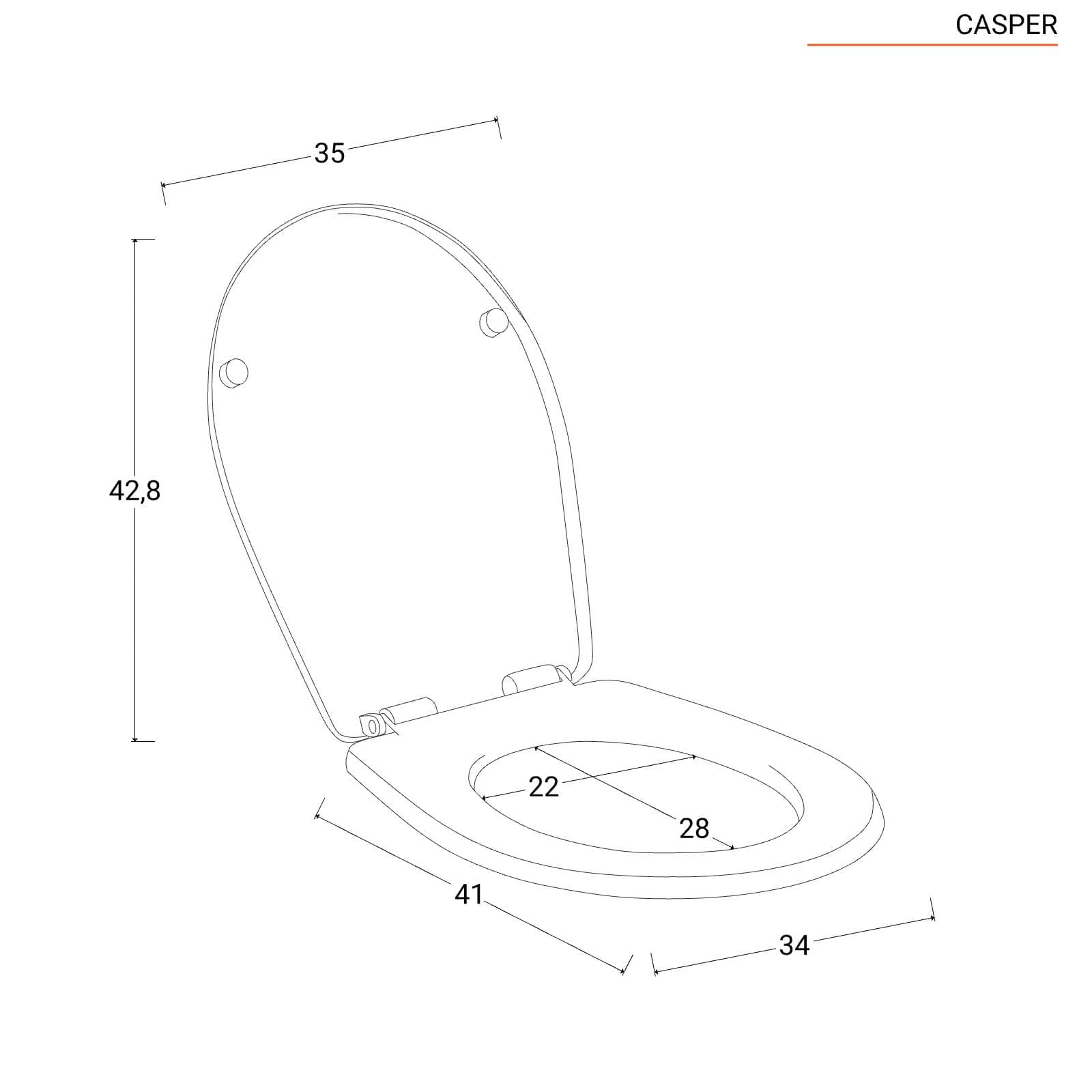 Sanitari tradizionali con scarico a parete e sedile softclose bianco - Casper