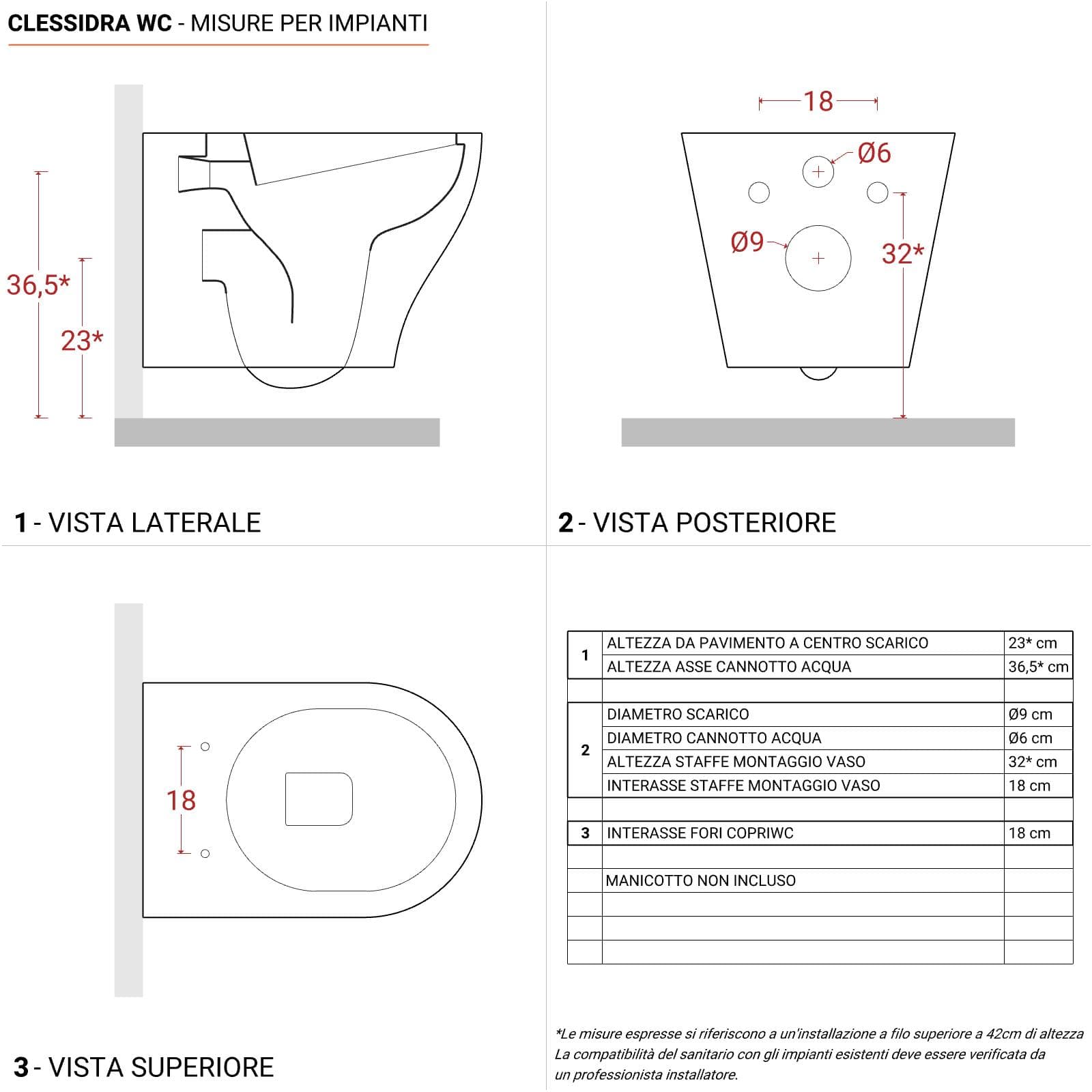 Coppia di sanitari sospesi con sedile softclose a sgancio rapido Clessidra