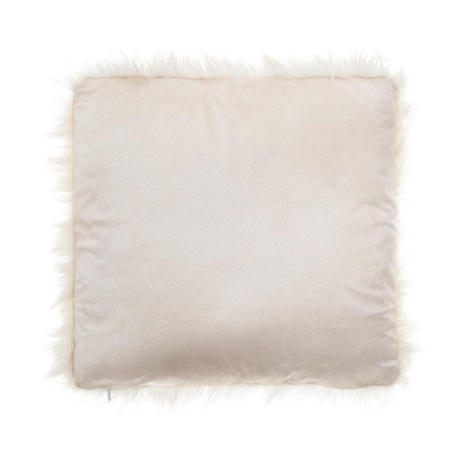 Cuscino 45x45 cm in similpelliccia bianco panna