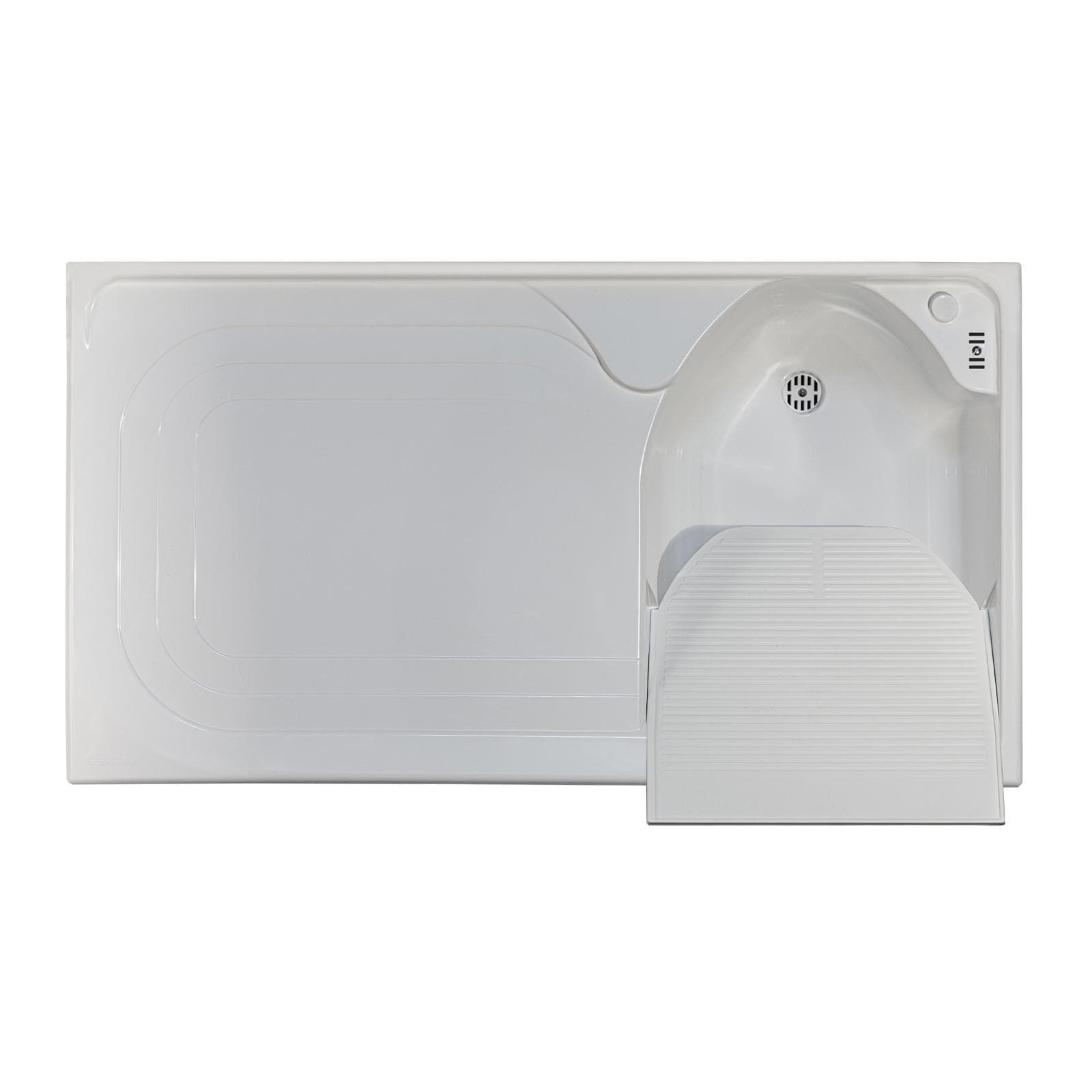 Coprilavatrice Montegrappa montaggio a sinistra + lavatoio linea Marella 109x60x89h cm