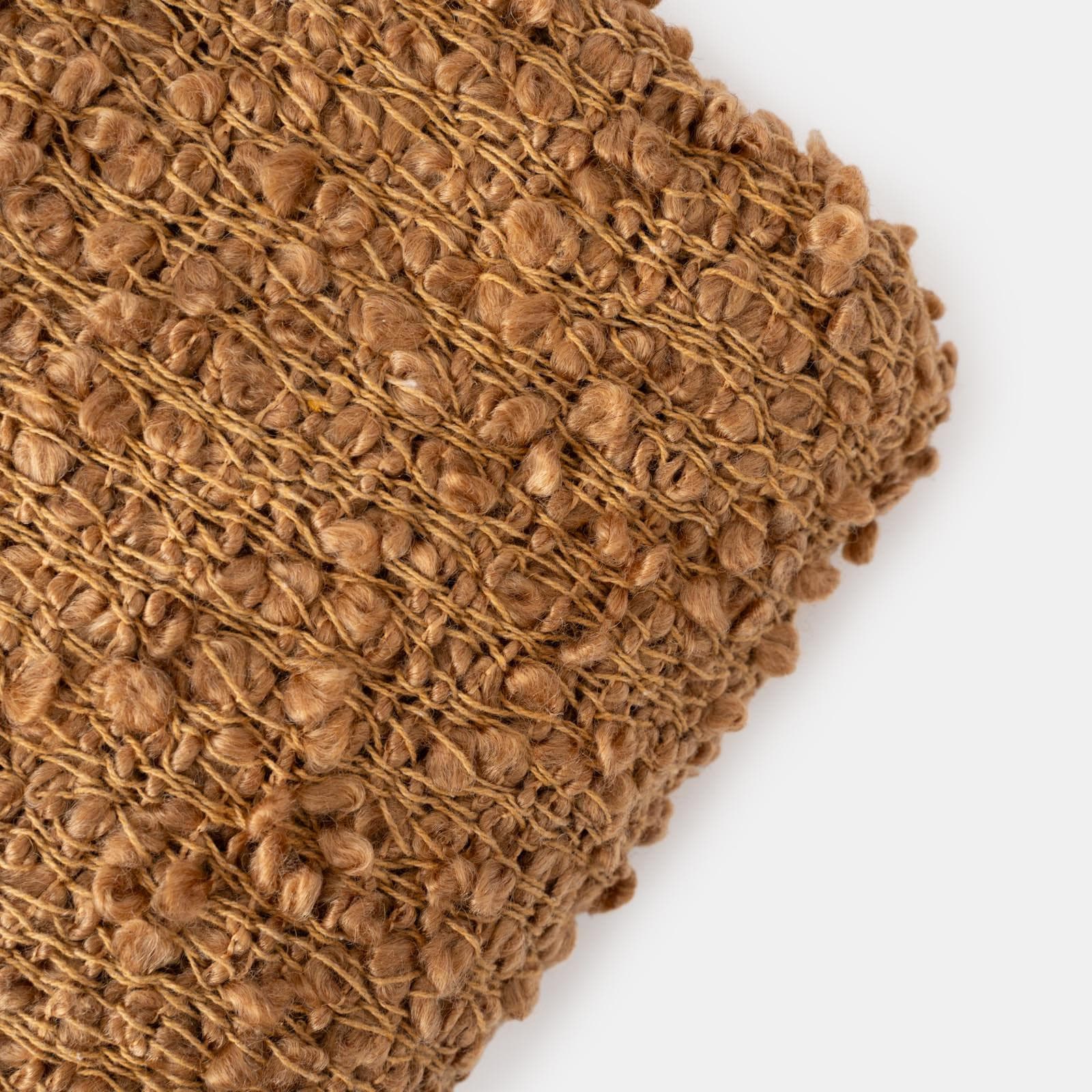 Copriletto 130x170 cm in bouclé senape con frange