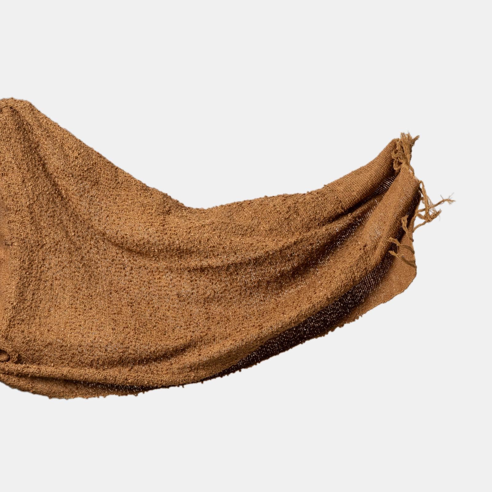 Copriletto 130x170 cm in bouclé senape con frange