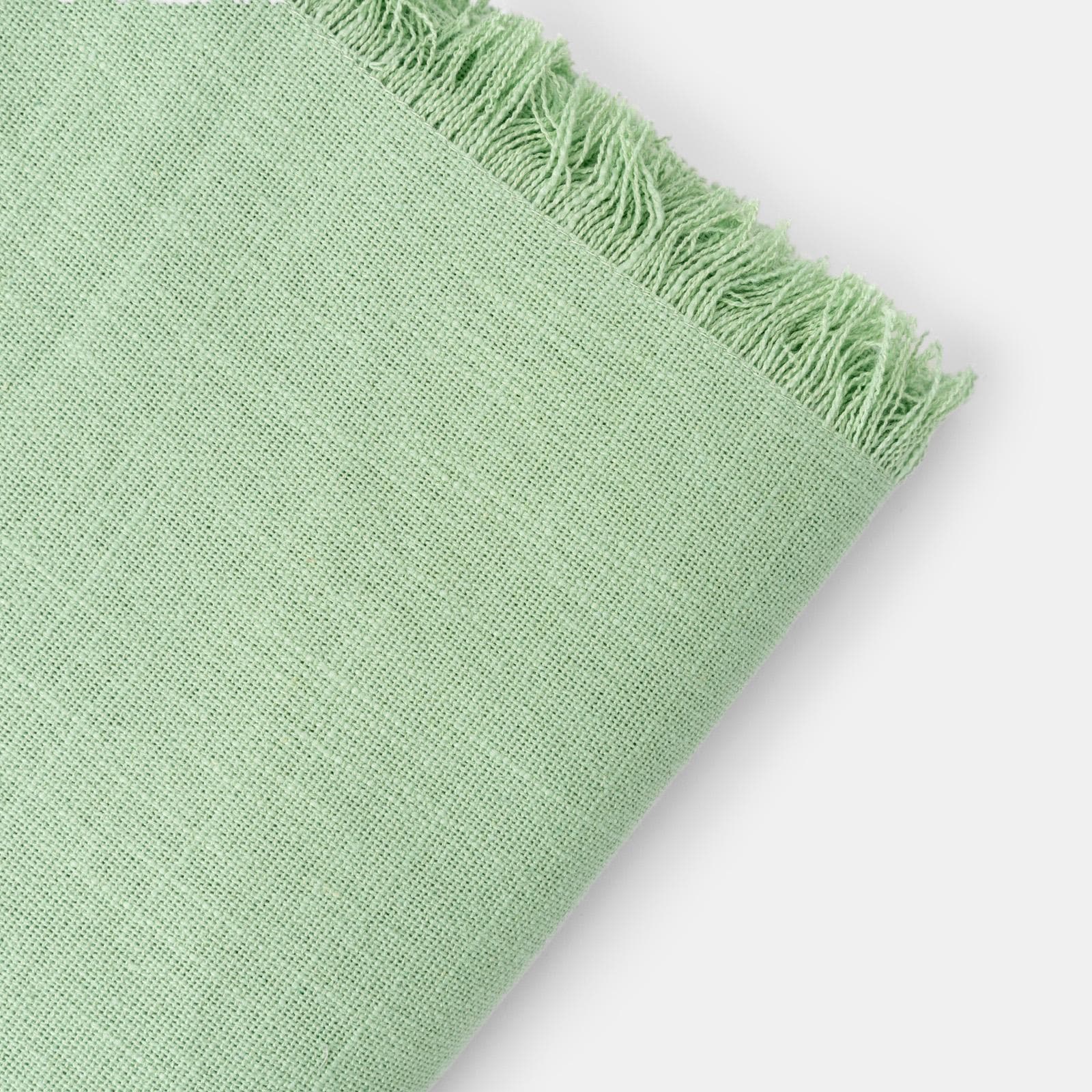 Copriletto 130x170 cm in tessuto verde con frange