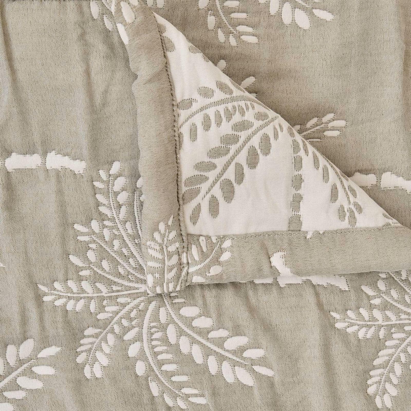 Copriletto 260x240 cm reversibile in tessuto grigio e bianco
