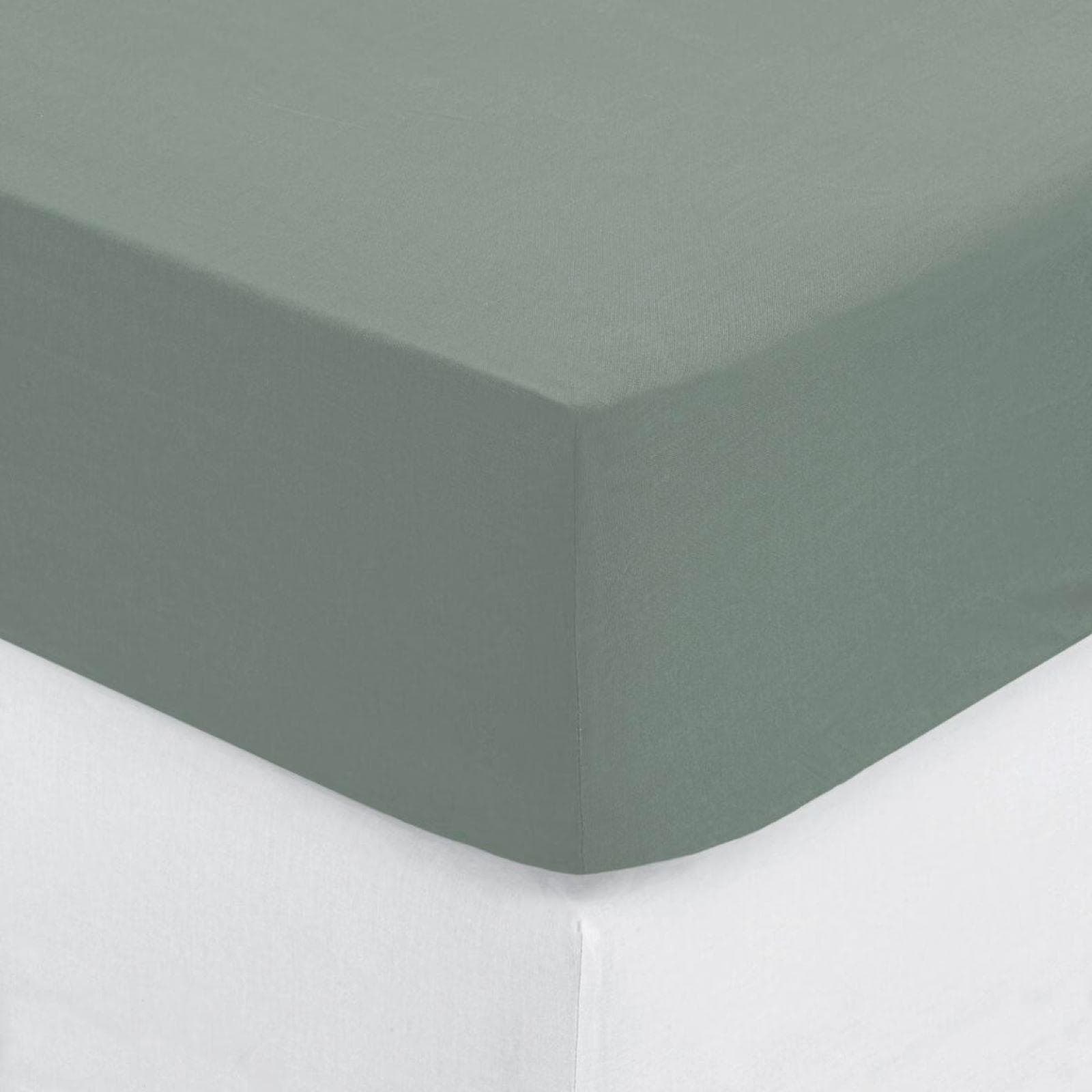 Coprimaterasso 90x190 cm in cotone verde celadon con angoli ed elastici - Bellini