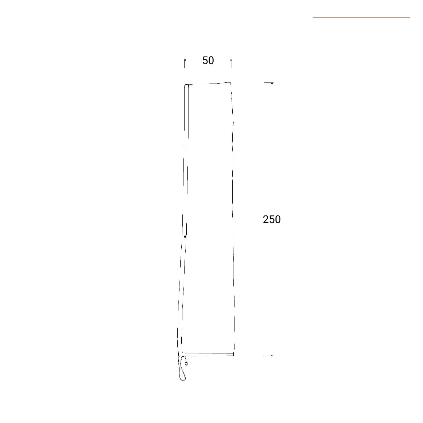 Copertura protettiva per ombrellone in poliestere idrorepellente antracite 290 h cm con coulisse regolabile - Wakanda
