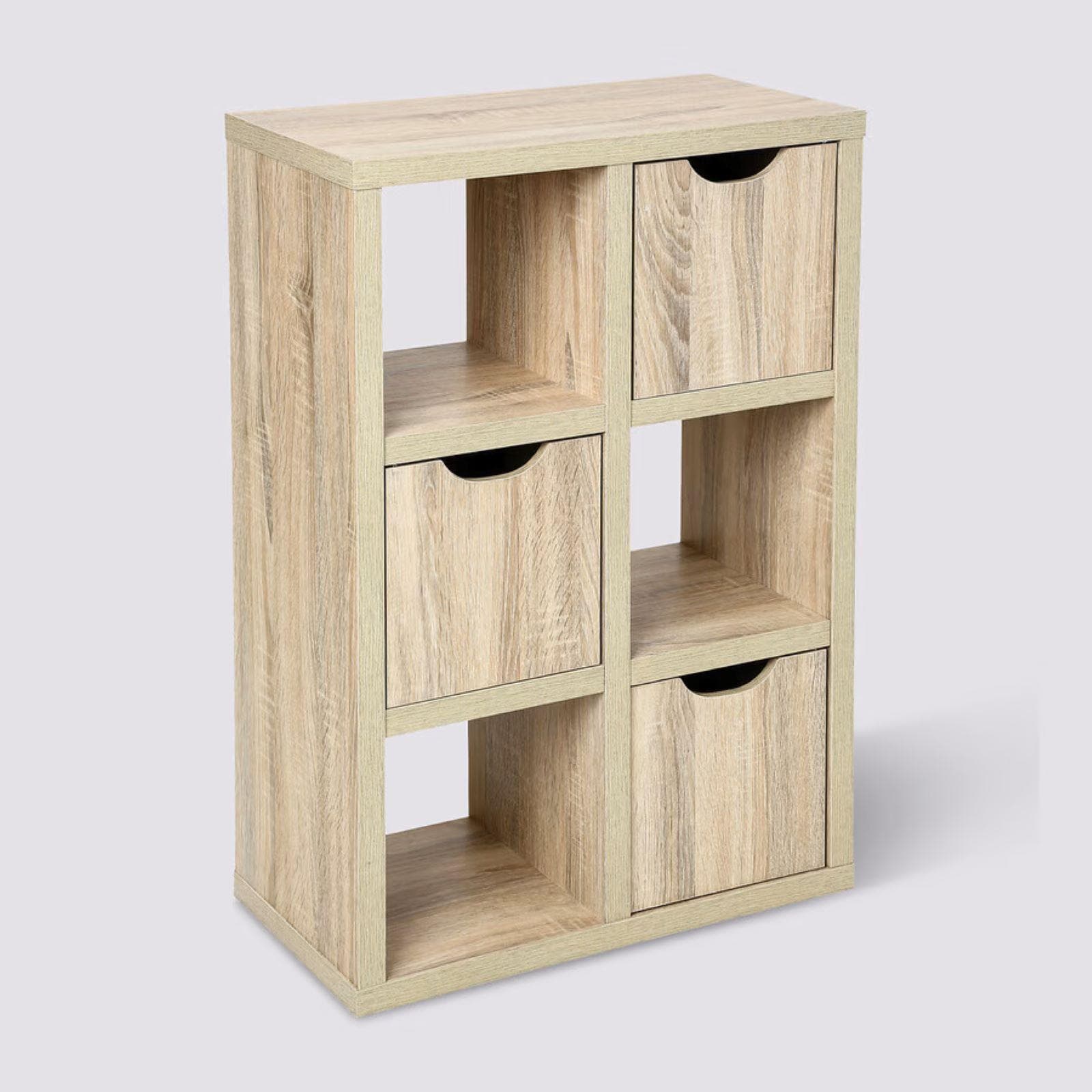 Credenza 72x108h cm in legno effetto rovere con cassetti e vani - Magneth