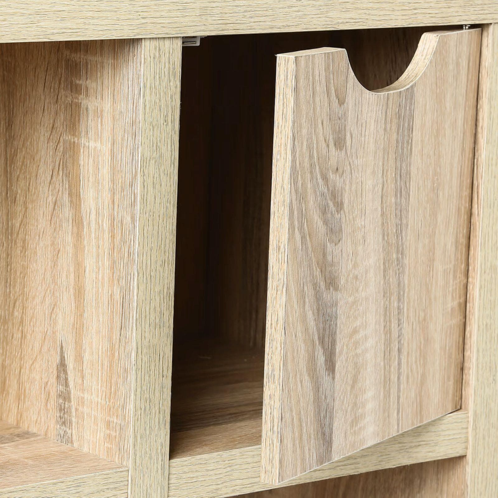 Credenza 72x108h cm in legno effetto rovere con cassetti e vani - Magneth