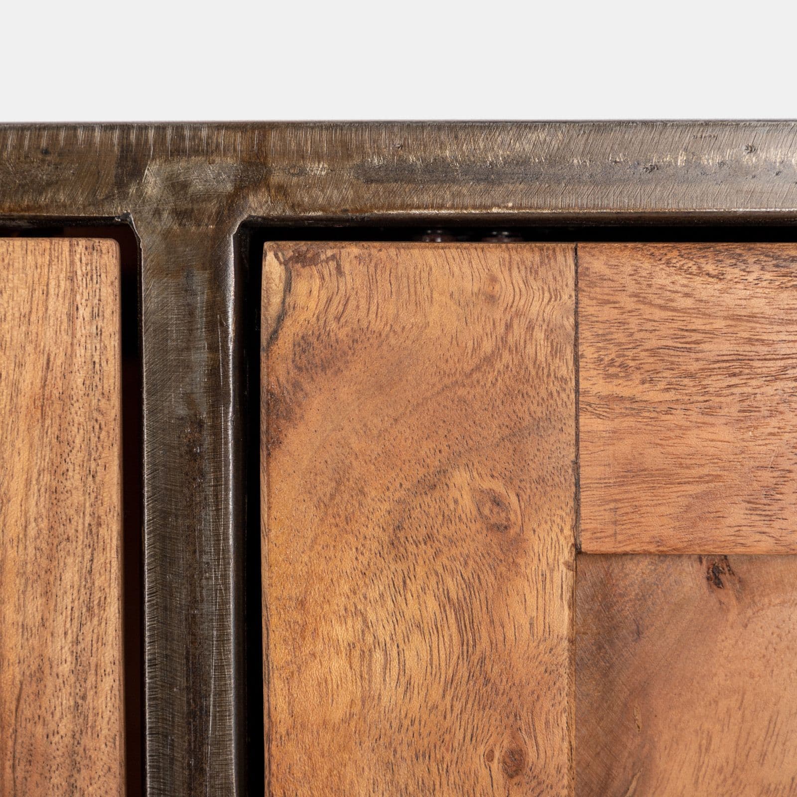 Credenza 90x160h cm in legno di acacia e metallo - Freia Acacia