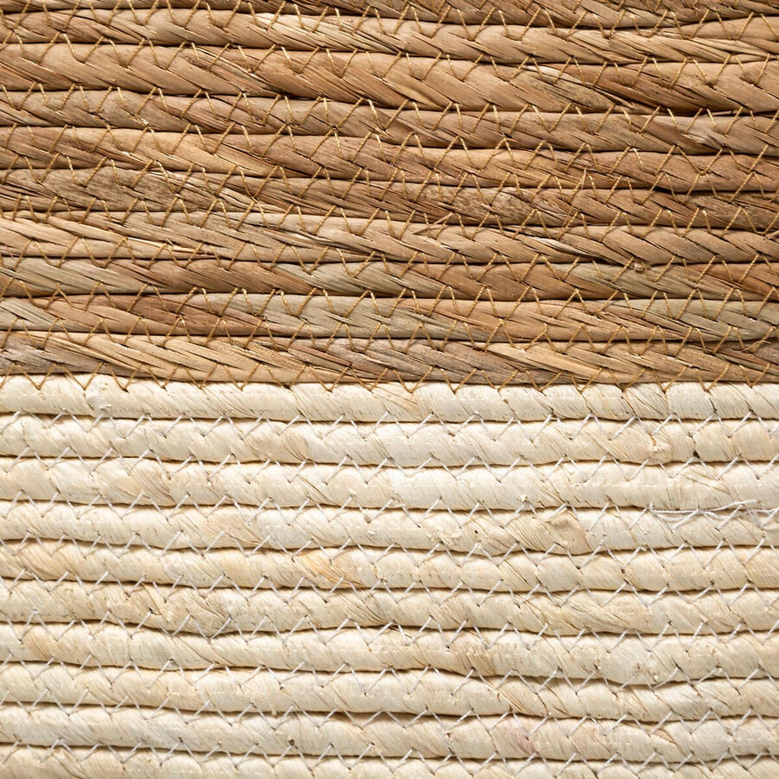 Cubo contenitore 31x31h cm in vimini intrecciato beige e naturale