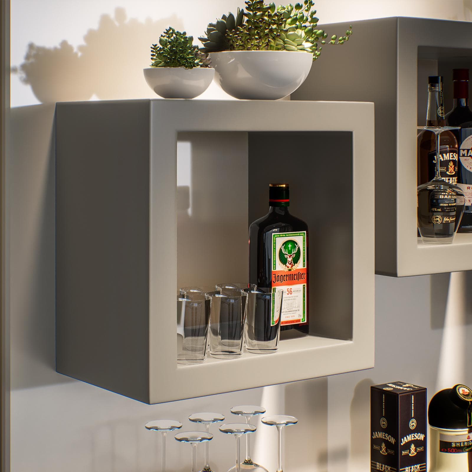 Cubo espositore 45x29 cm in polietilene tortora