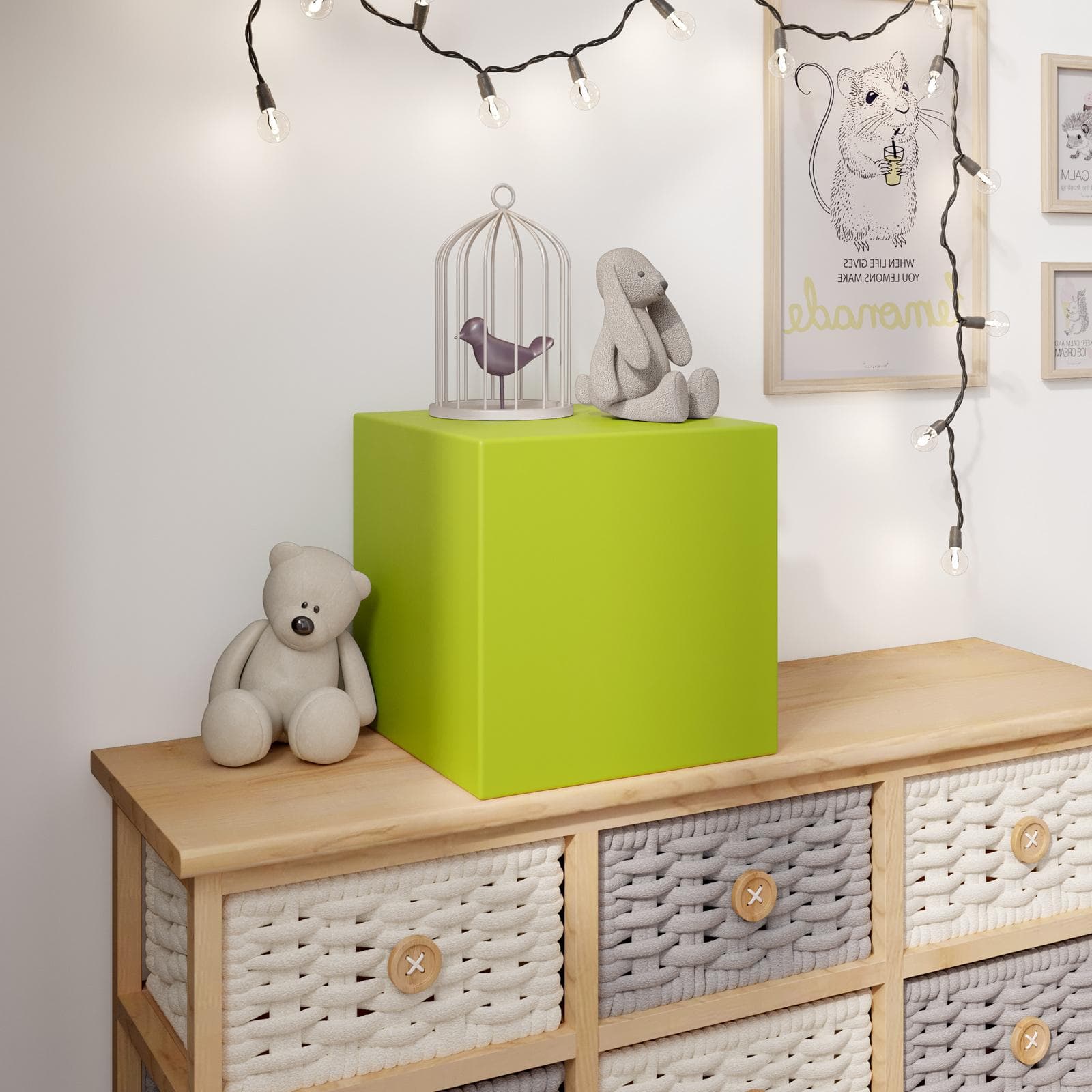 Cubo multiuso da interno 25 h cm in polietilene verde kiwi - Kubbot