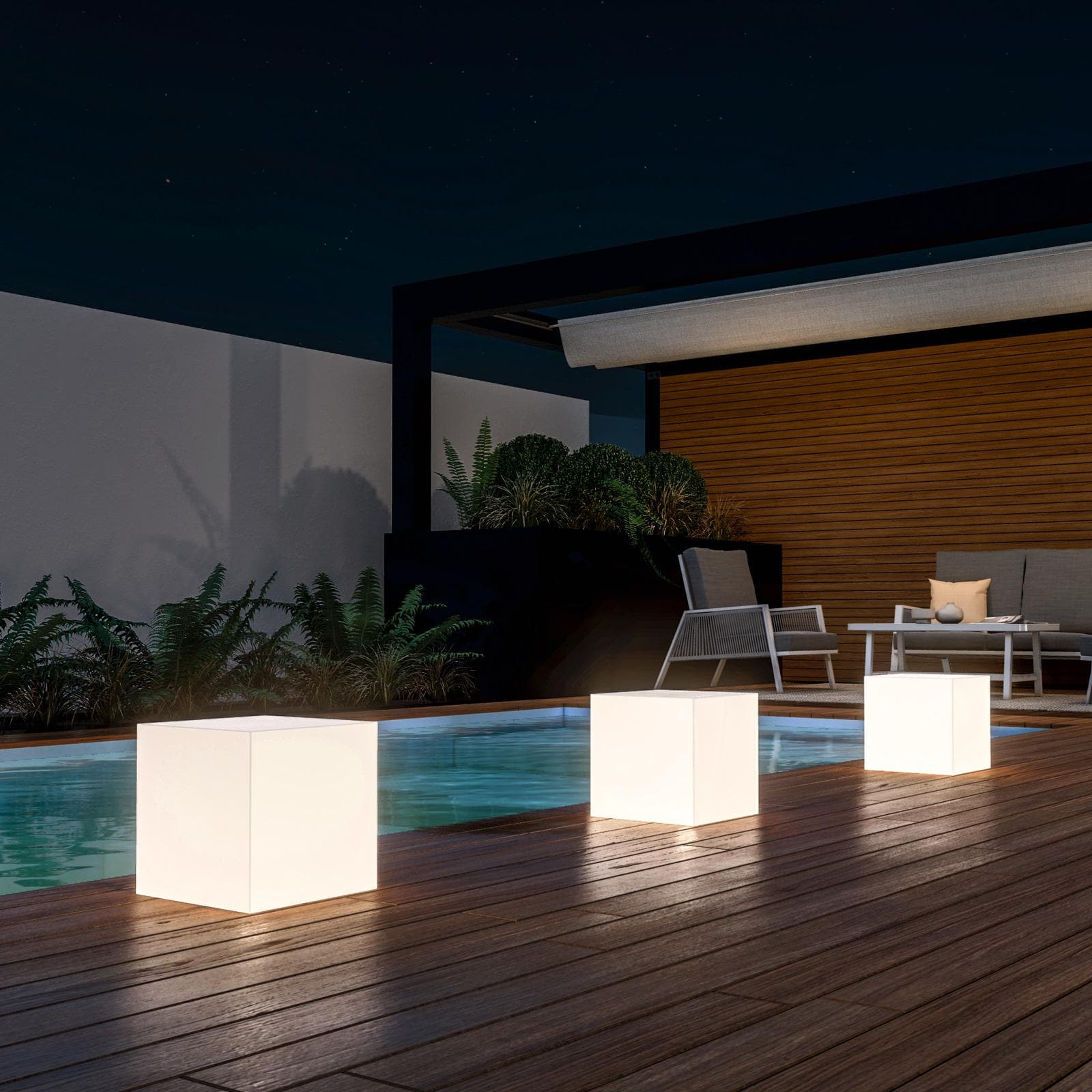 Cubo luminoso multiuso per esterni 35x35 cm - Kubbot
