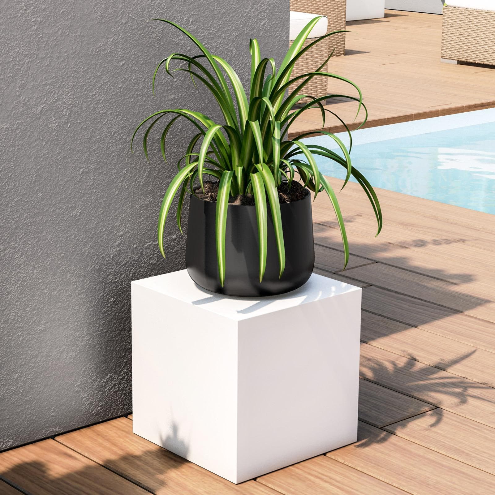 Cubo multiuso per esterni 25 h cm in polietilene bianco - Kubbot