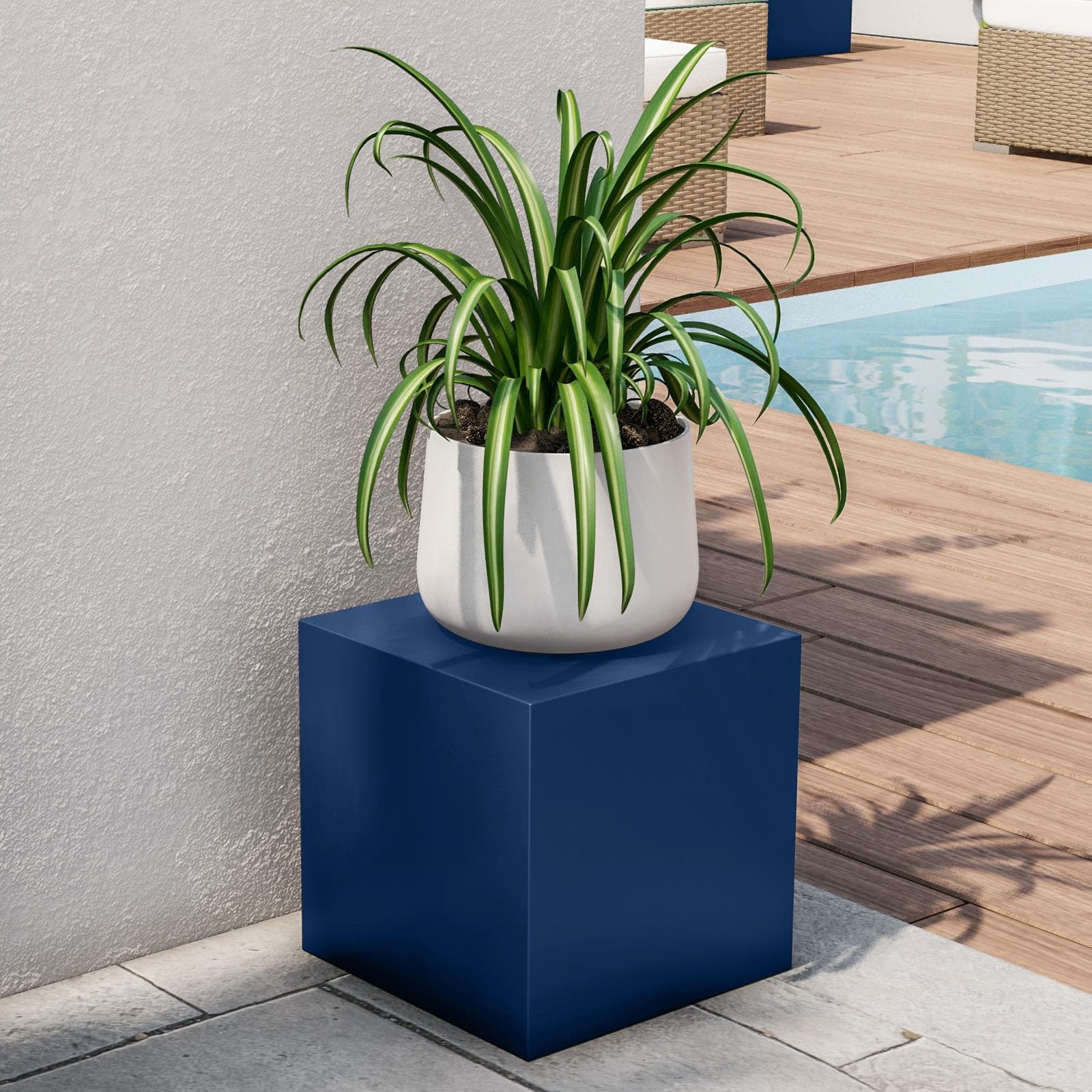 Cubo multiuso per esterni 25 h cm in polietilene blu - Kubbot