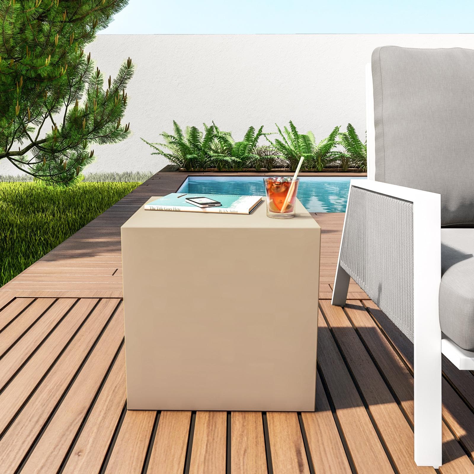 Cubo multiuso per esterni 45 h cm in polietilene crema - Kubbot