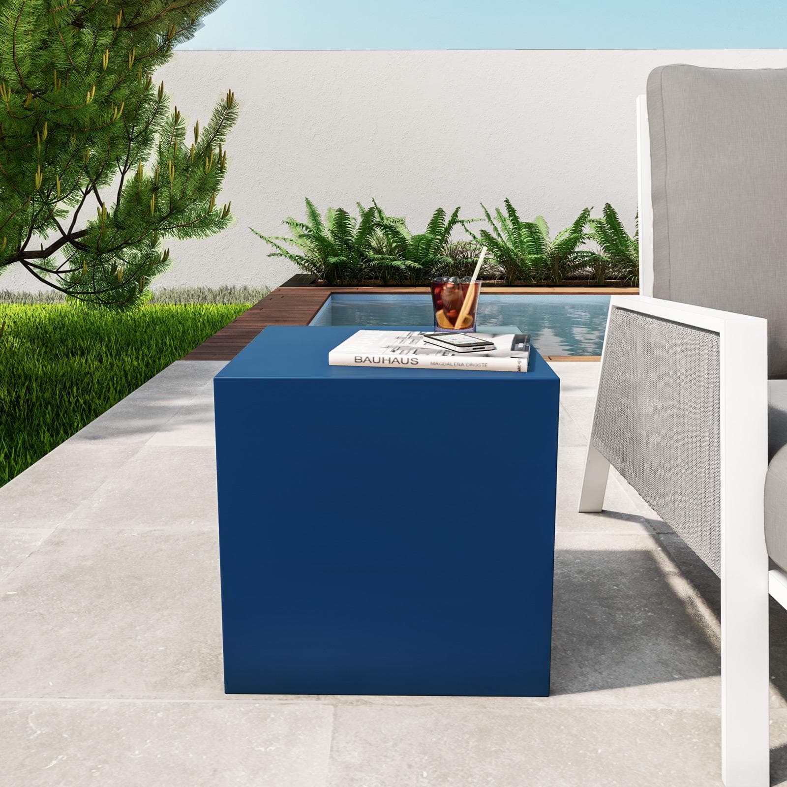 Cubo multiuso per esterni 45 h cm in polietilene blu - Kubbot
