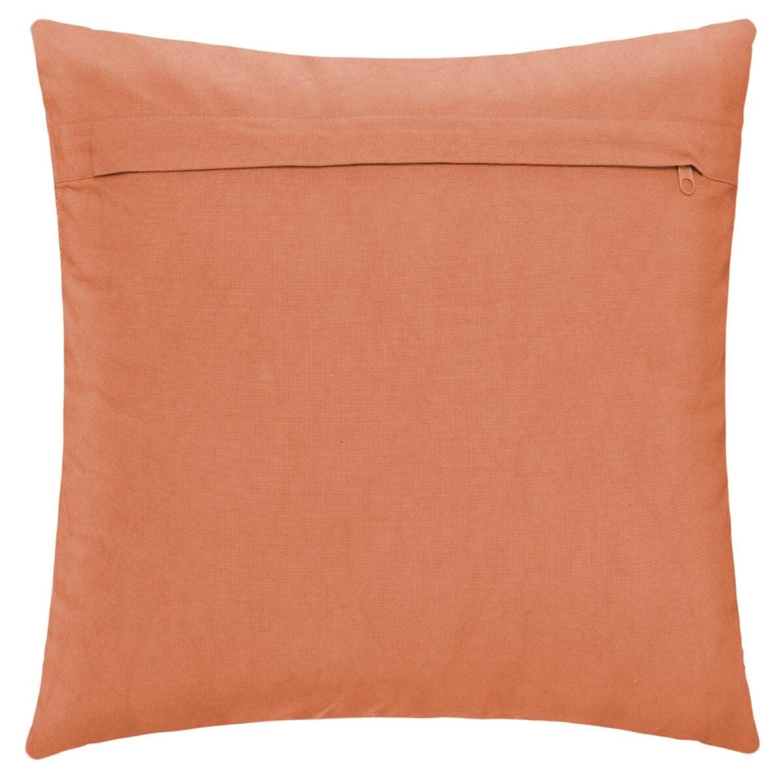 Cuscino 40x40 cm sfoderabile in cotone taftato terracotta