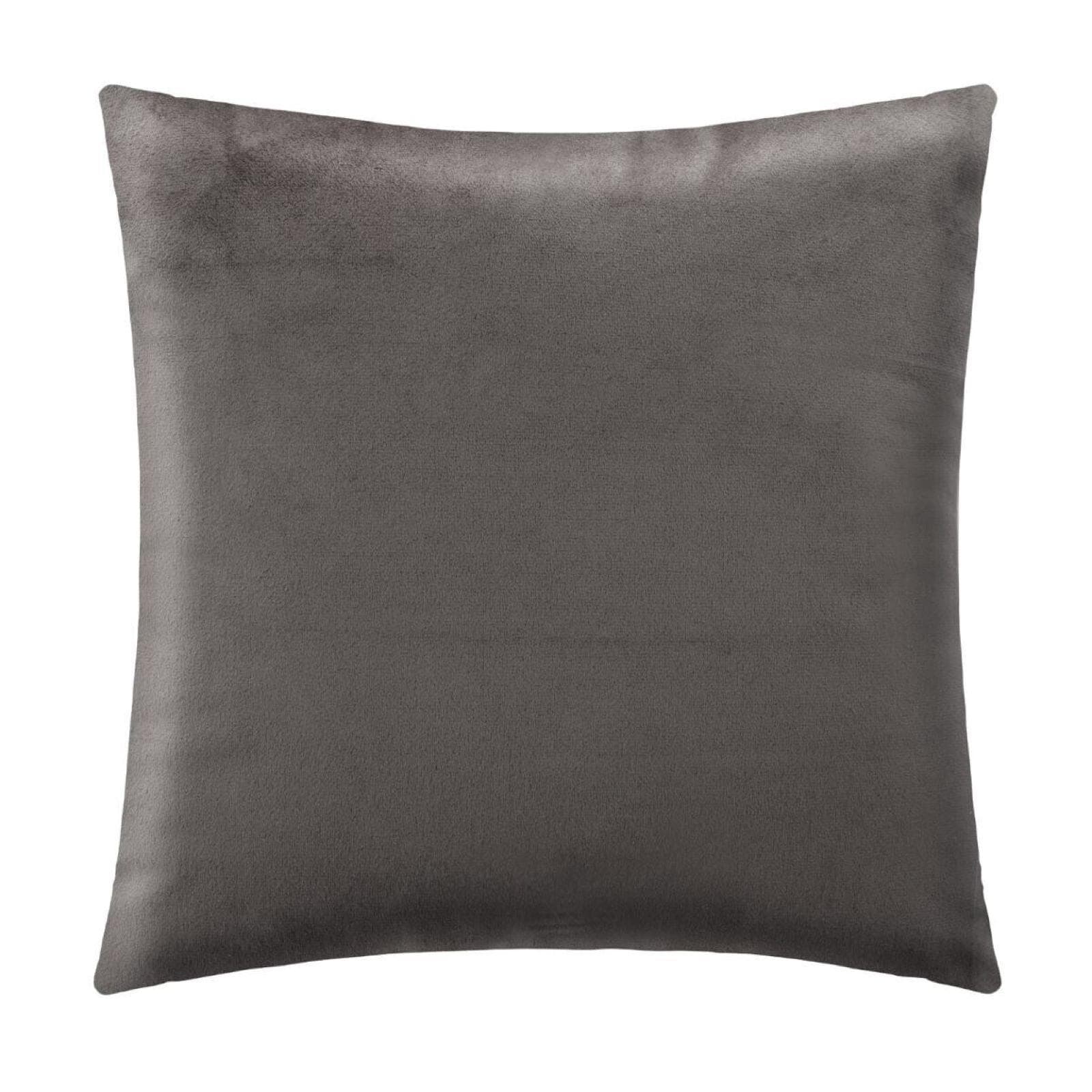 Cuscino 40x40 cm in velluto con motivo intrecciato in rilievo grigio