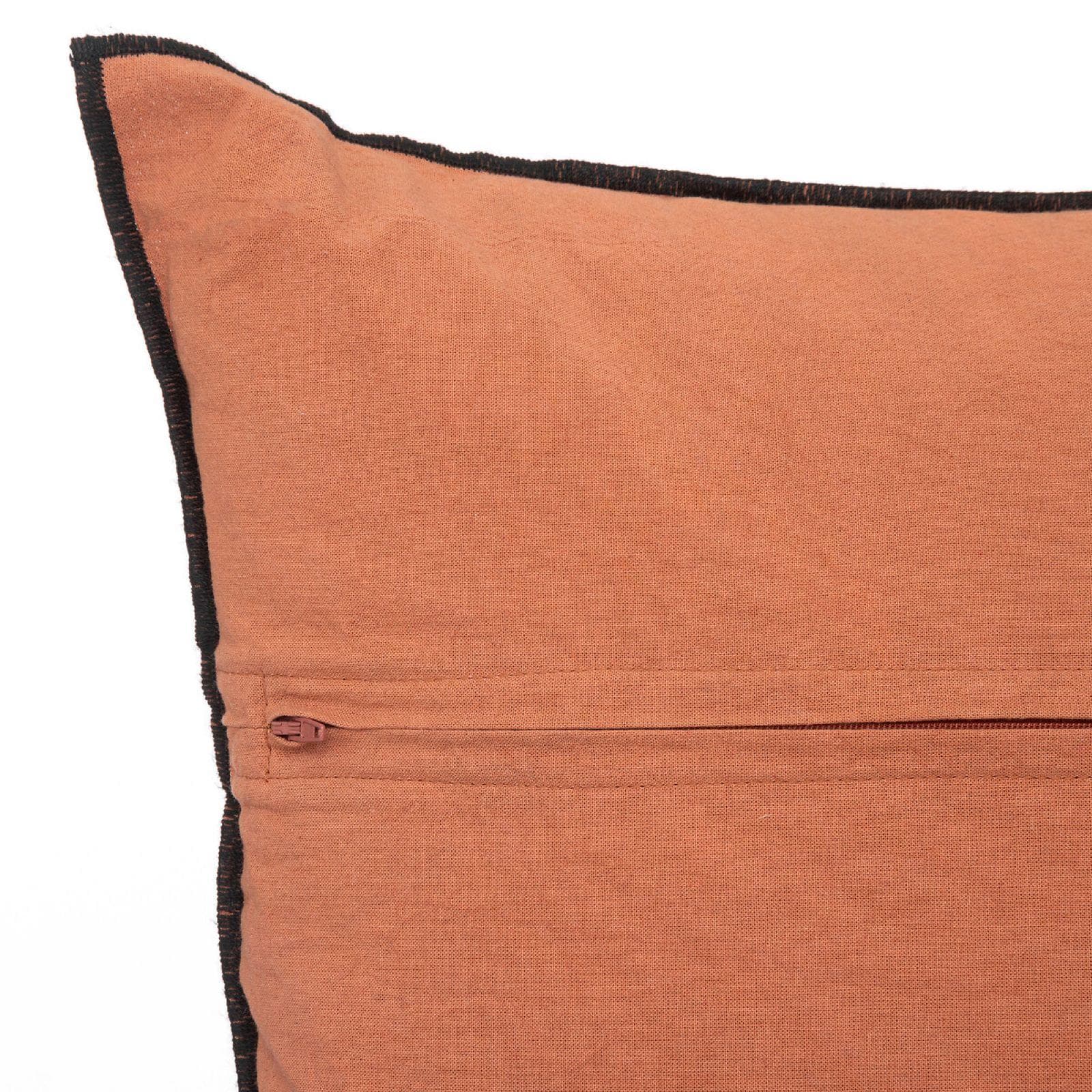 Cuscino 45x45 cm sfoderabile in lino e cotone terracotta - Elira