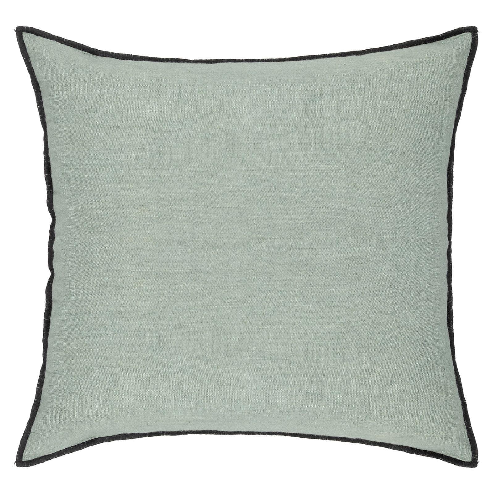 Cuscino 45x45 cm sfoderabile in lino e cotone verde menta - Elira