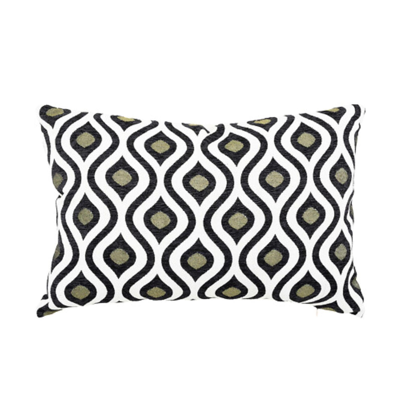 Cuscino 58x38 cm sfoderabile con lavorazione jacquard nero e bianco