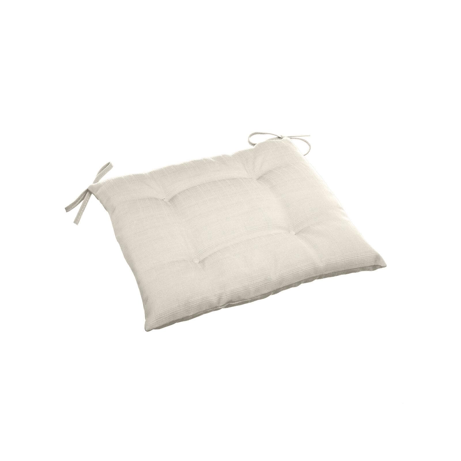 Cuscino con lacci per sedia 40x40 cm in poliestere trapuntato beige - Bangkok