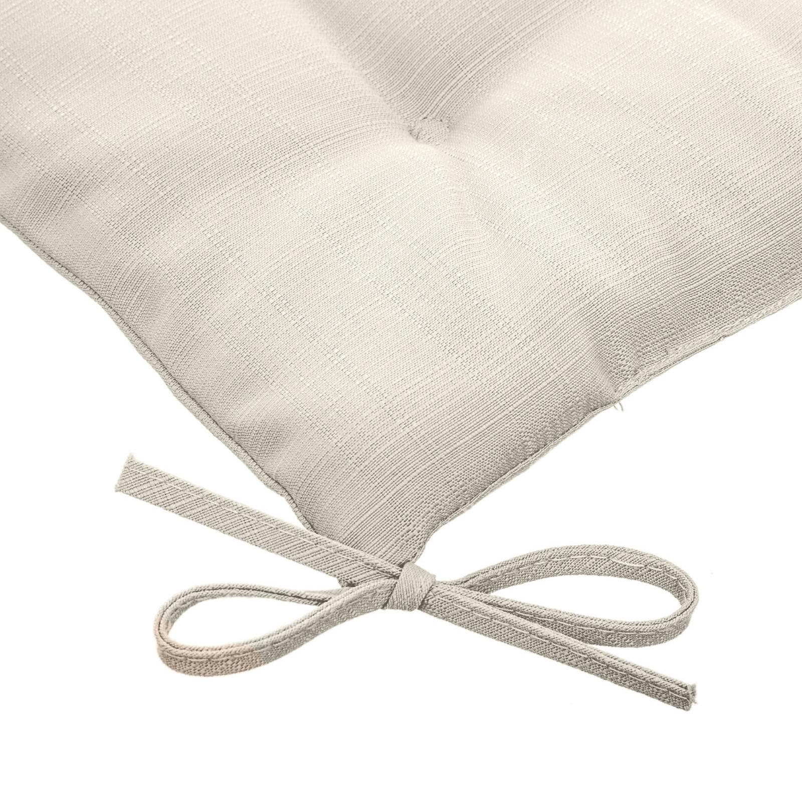 Cuscino con lacci per sedia 40x40 cm in poliestere trapuntato beige - Bangkok